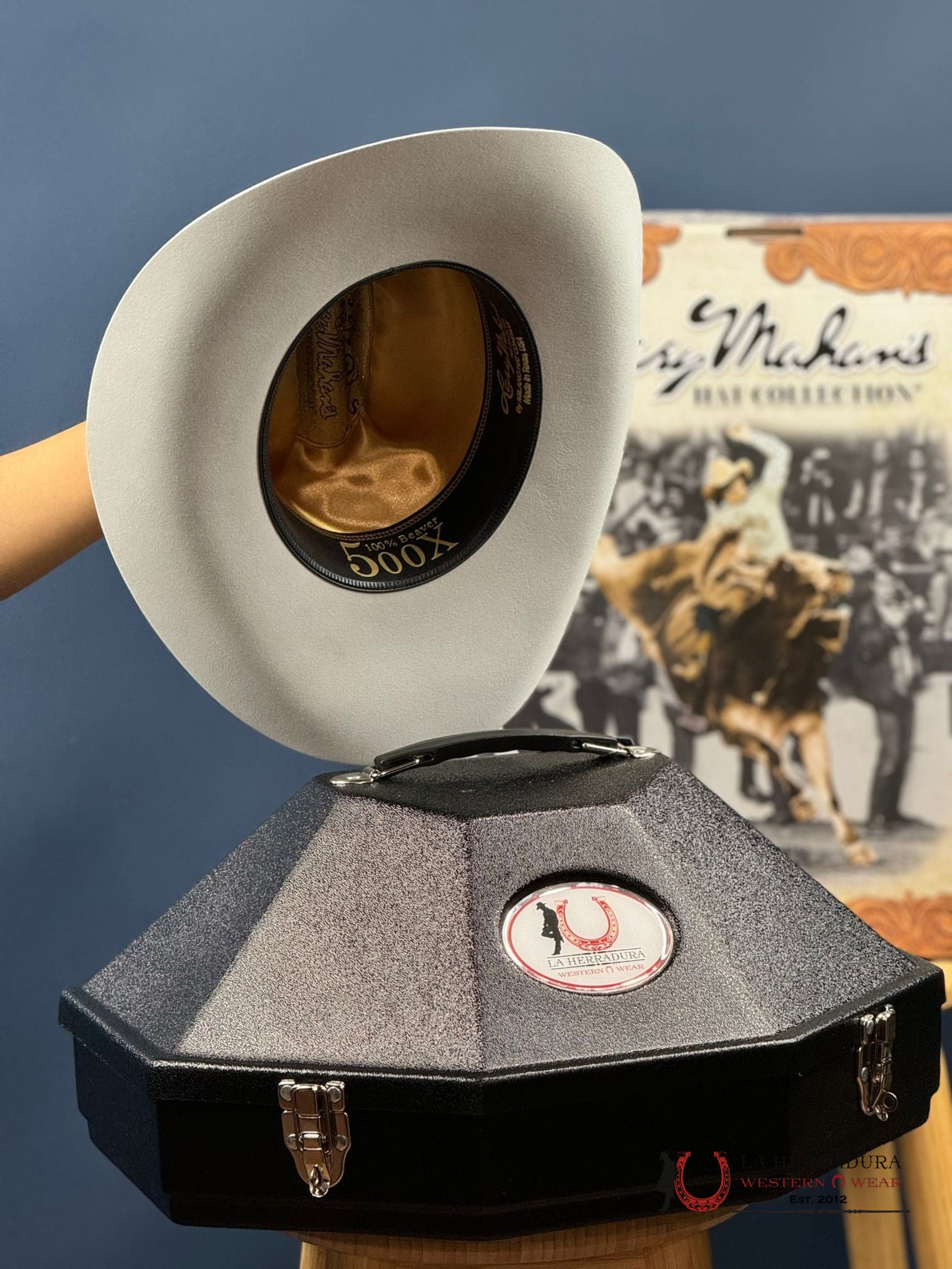 Larry Mahans 500X Superior Cowboy Felt Hat Platinum Tejana