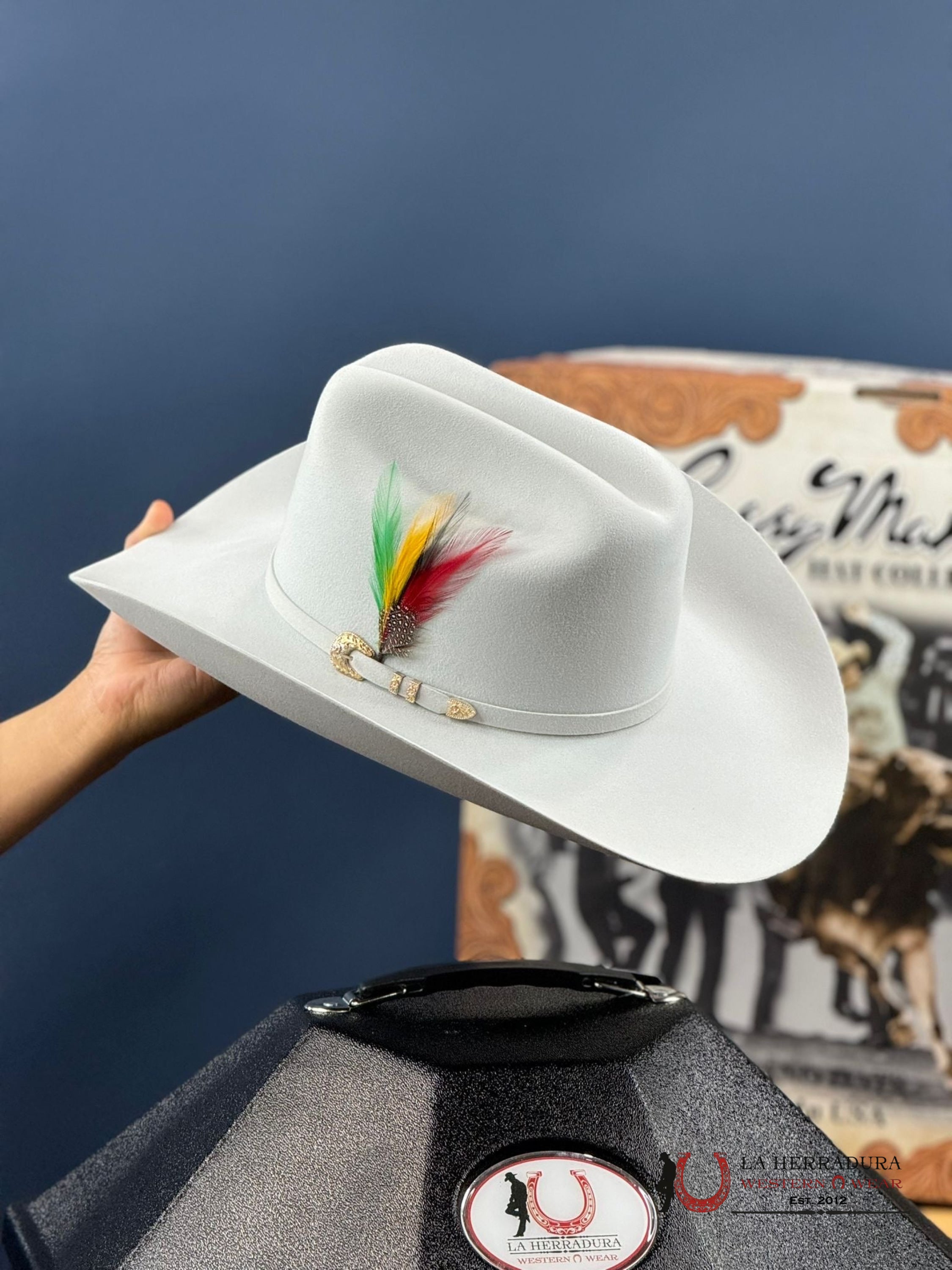 Larry Mahans 500X Superior Cowboy Felt Hat Platinum Tejana