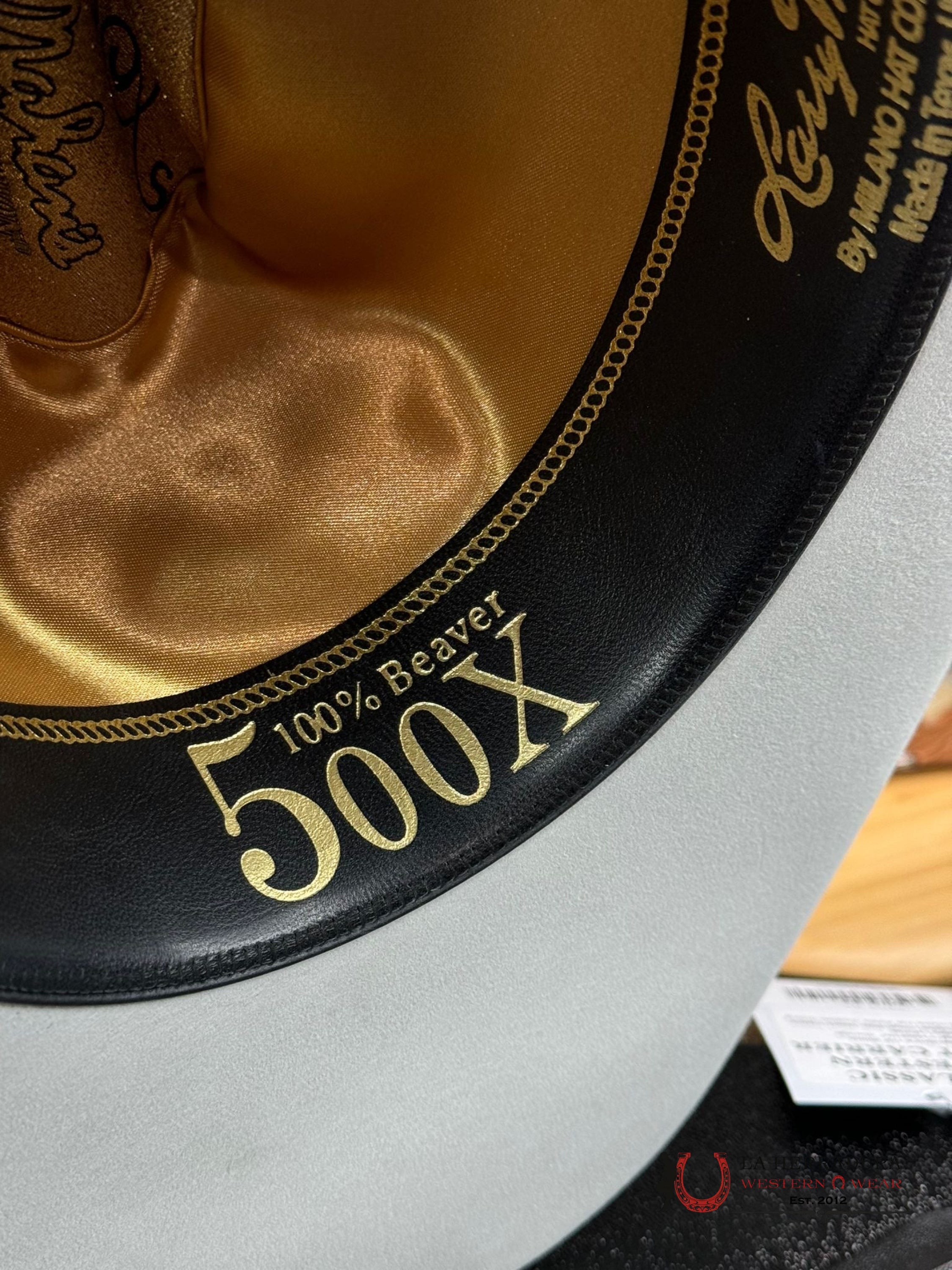 Larry Mahans 500X Superior Cowboy Felt Hat Platinum Tejana