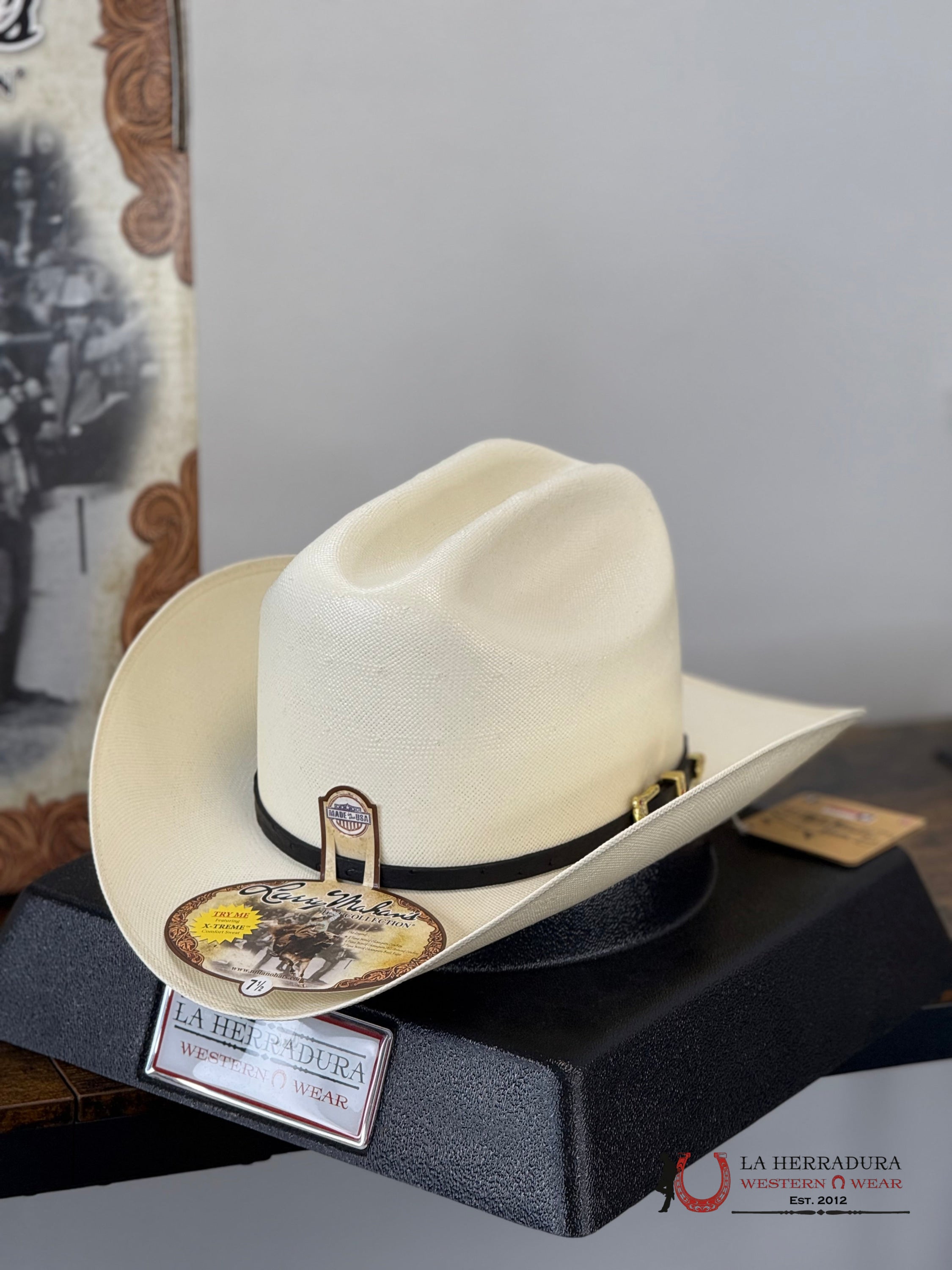 Larry Mahan’s Straw Hats Corona Back / Sinaloa Style 30X Copa alta TEJANA