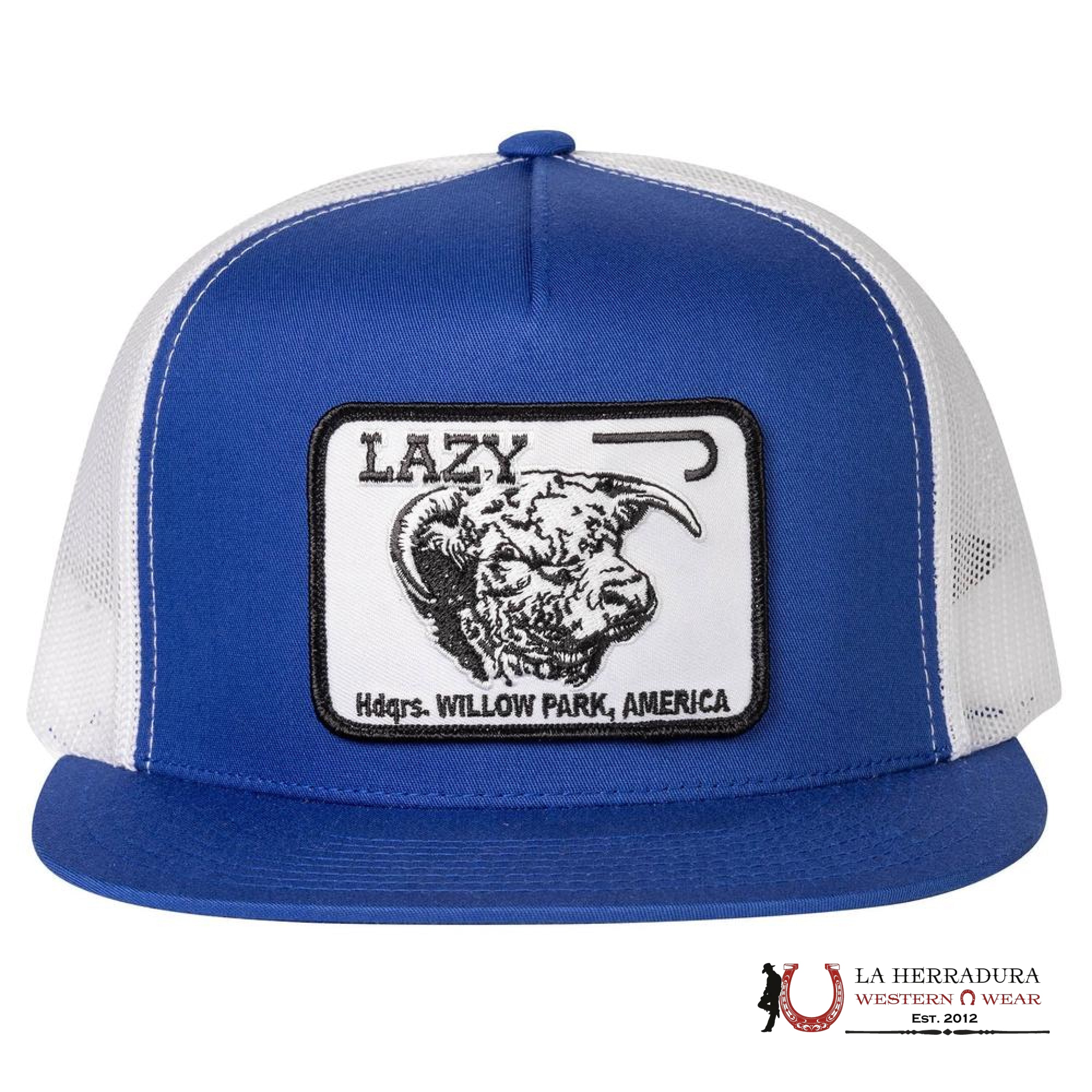LAZY J CAPS BLUE Style 2.2 white