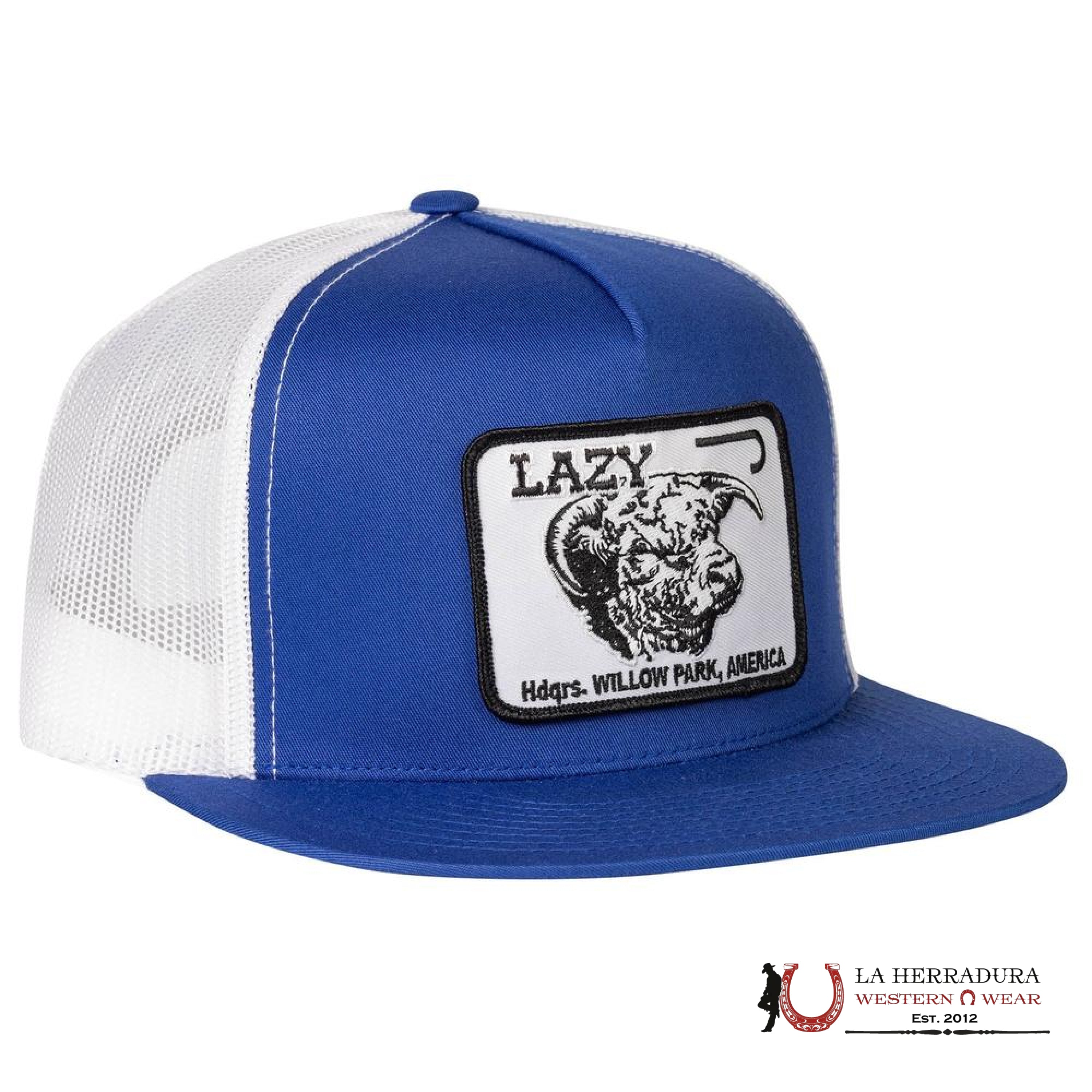 LAZY J CAPS BLUE Style 2.2 white