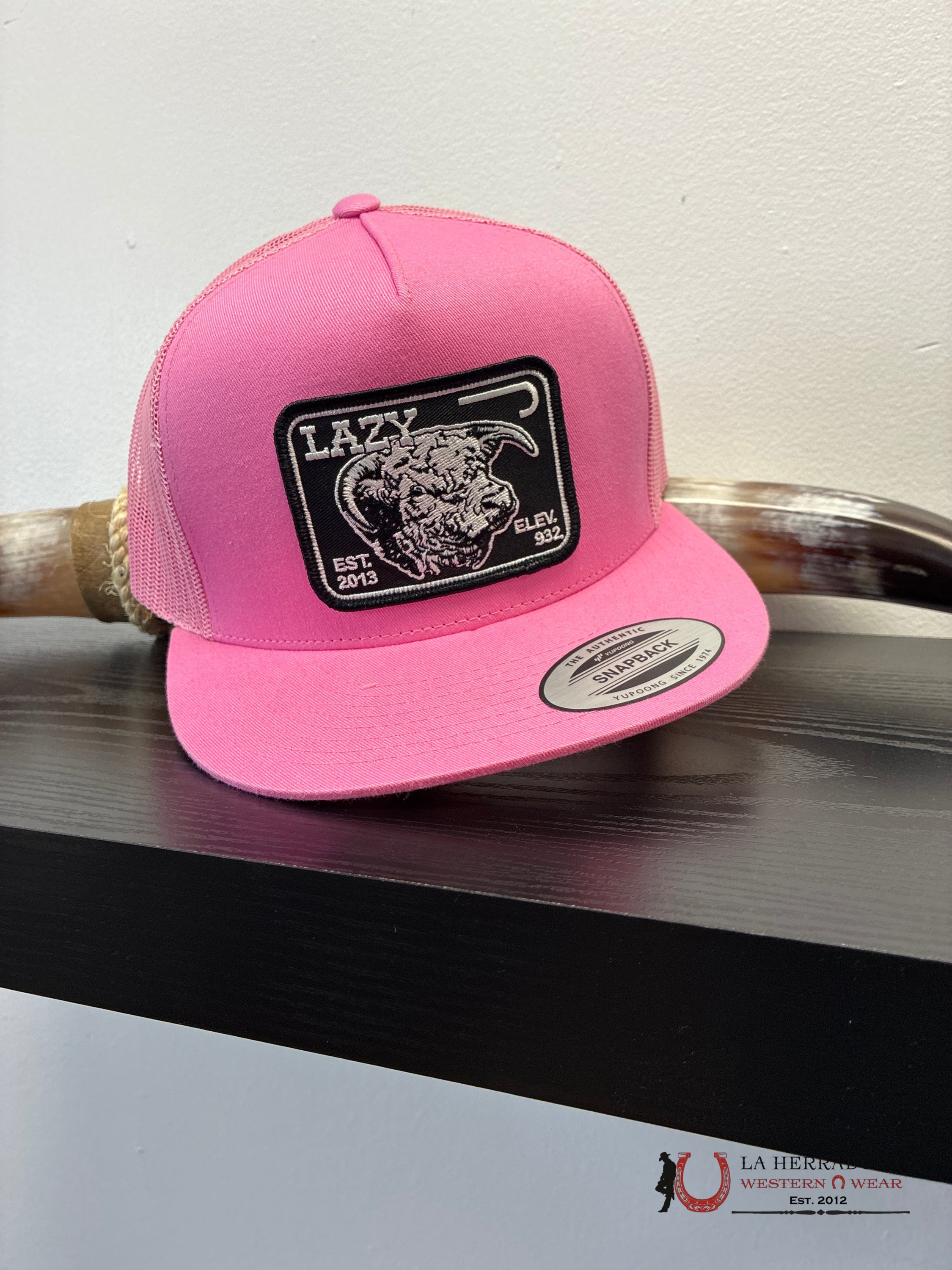 LAZY J CAPS PINK AND BLACK