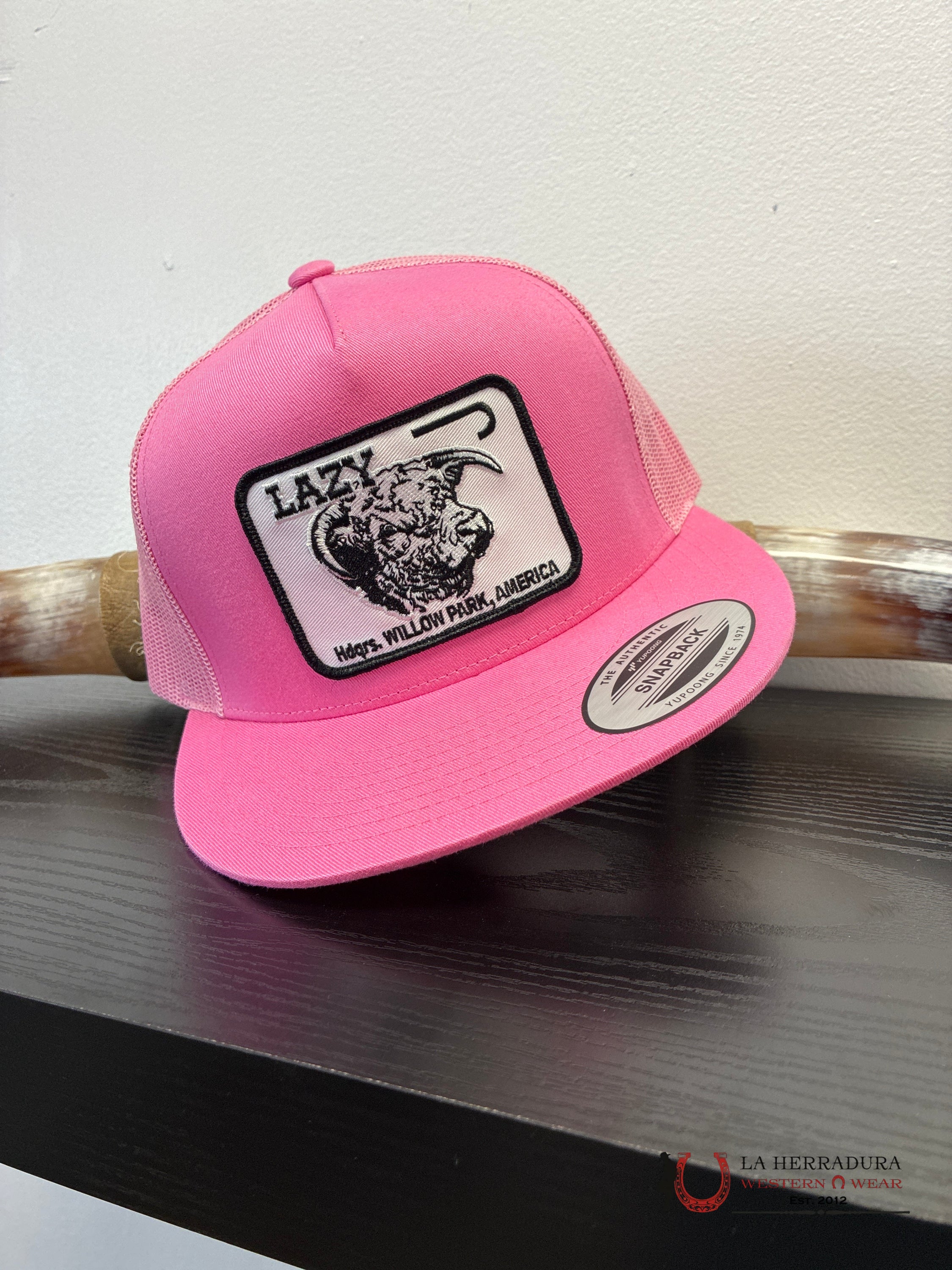 LAZY J CAPS PINK AND WHITE