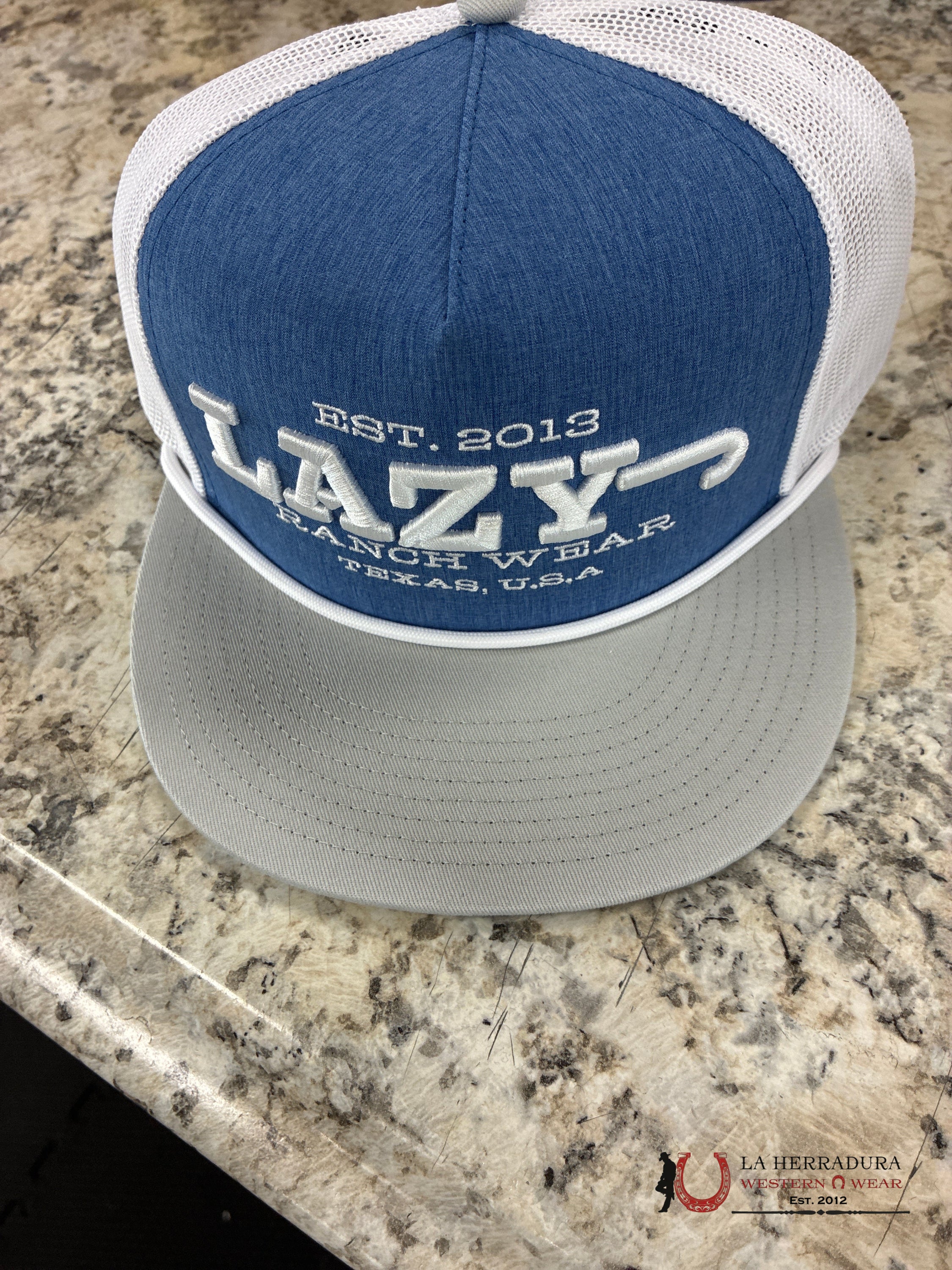 LAZY J CAPS SHY BLUE AND GREY