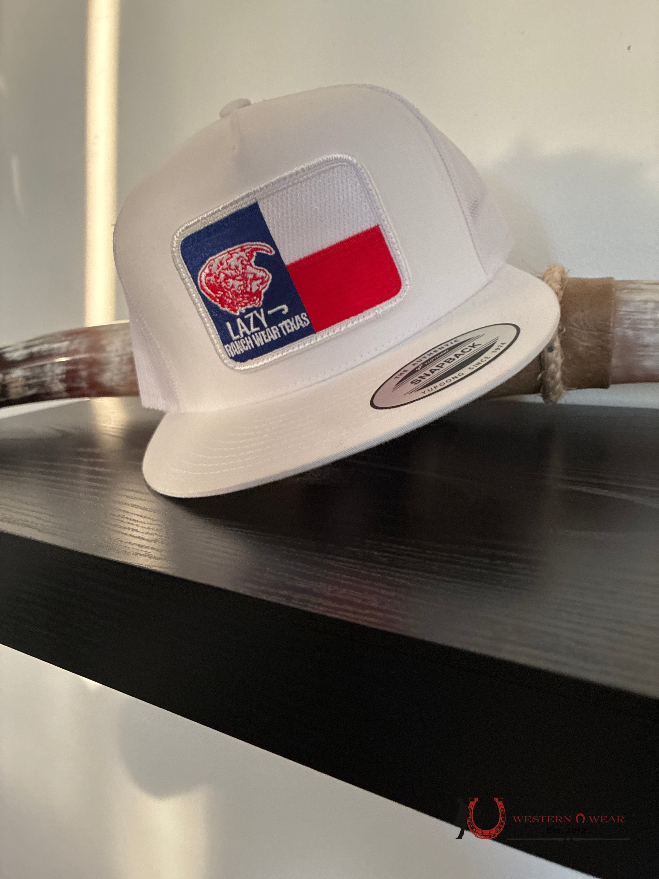 LAZY J CAPS WHITE Style 2.4 TEXAS COLOR FLAG