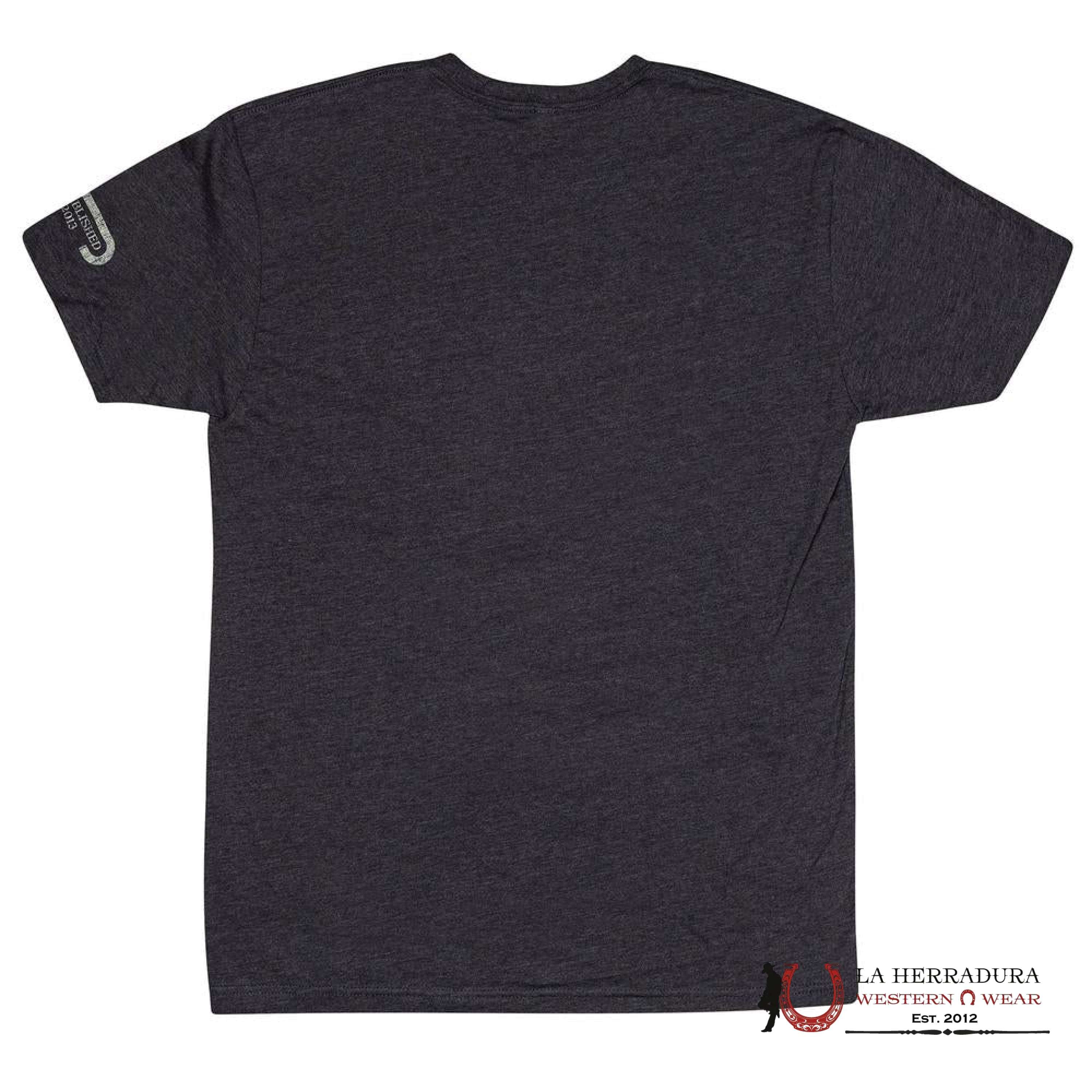 LAZY J RANCH GREY ORANGE LOGO T-SHIRT ROPA HOMBRES