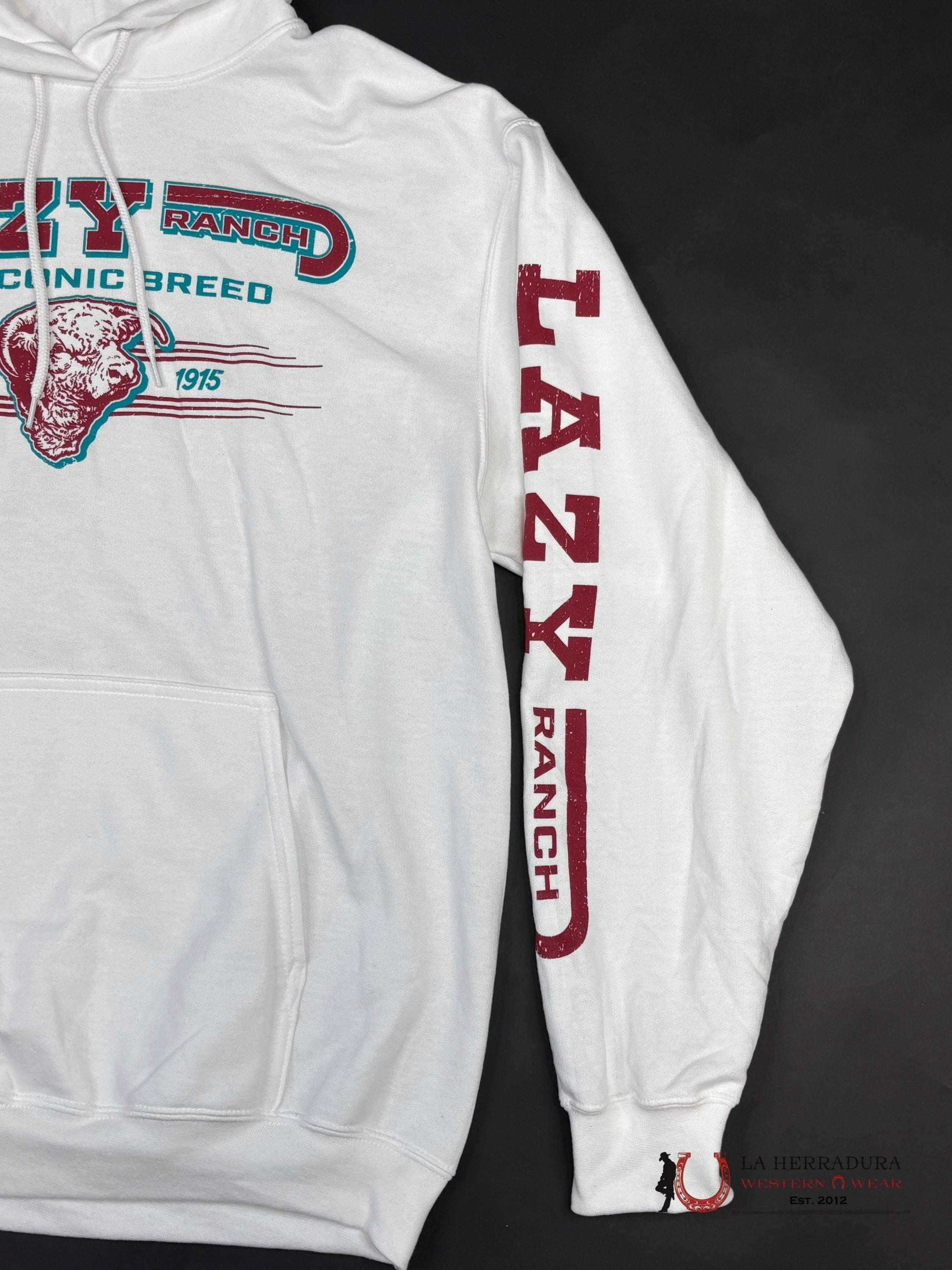 Lazy J Ranch White Hoodie Ropa Hombres
