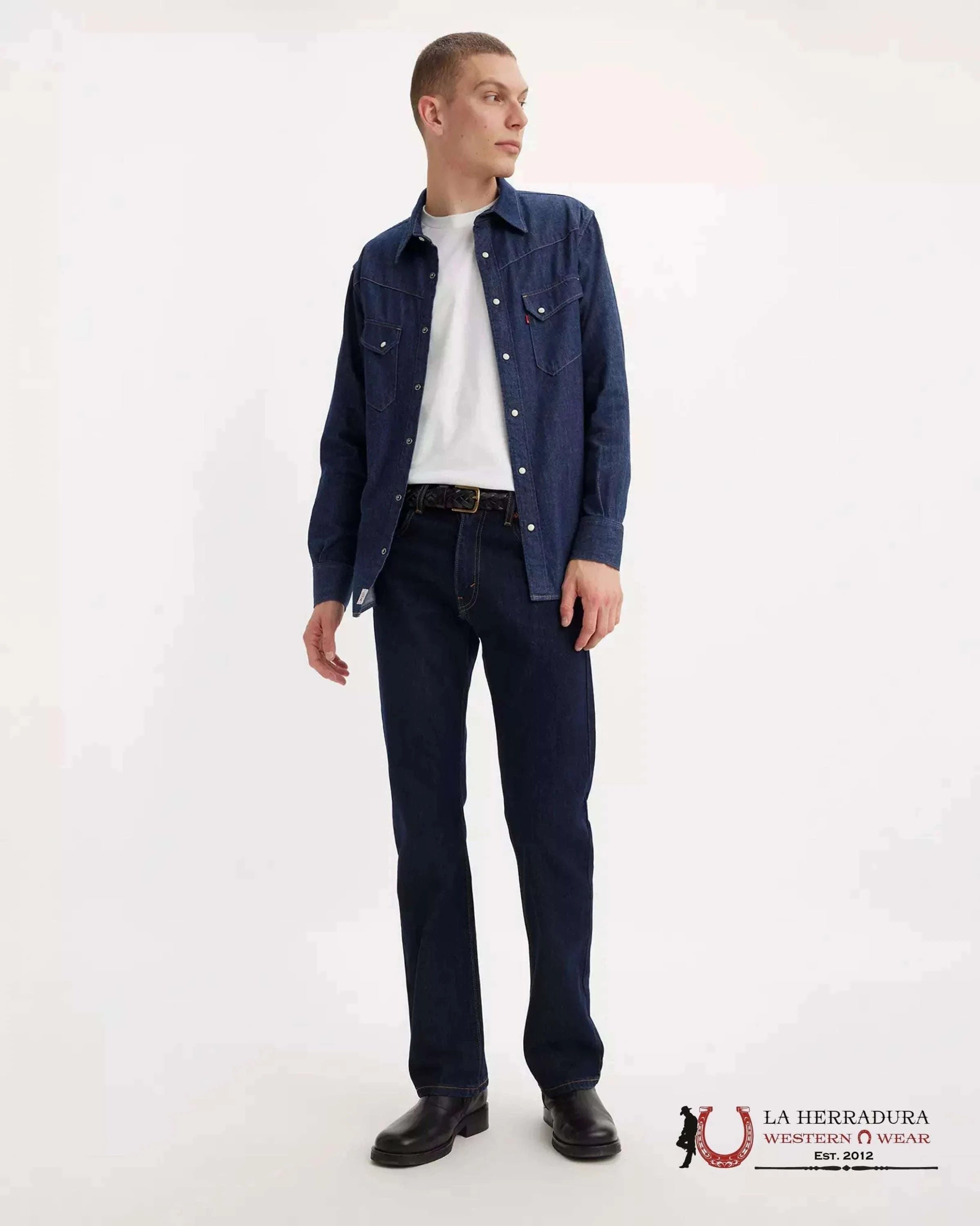 LEVI’S MEN’S 517 BOOTCUT DARK DENIM JEANS ROPA HOMBRES