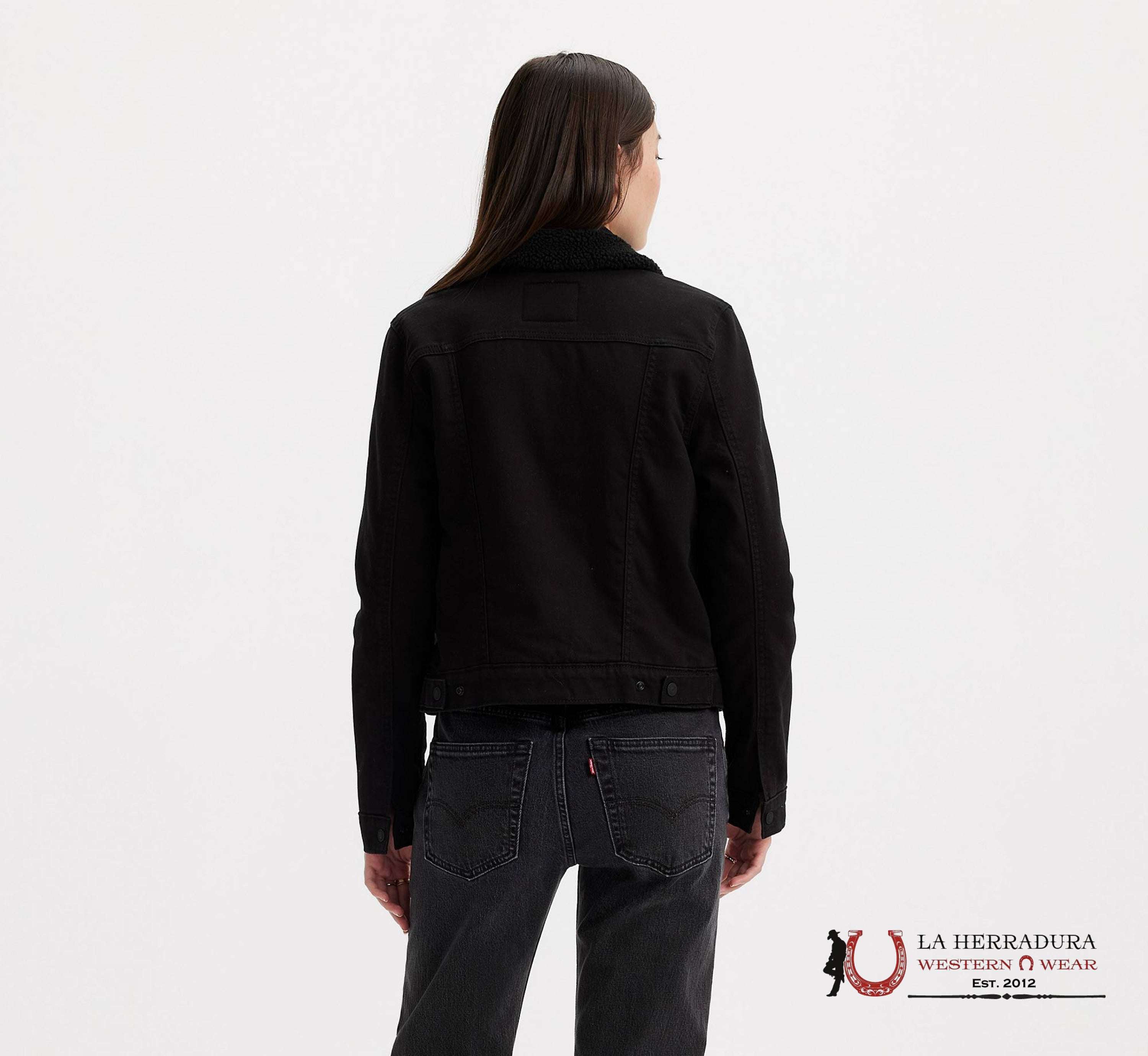 Levi’s Original Sherpa Trucker Black Jacket Ladies Ropa Mujeres