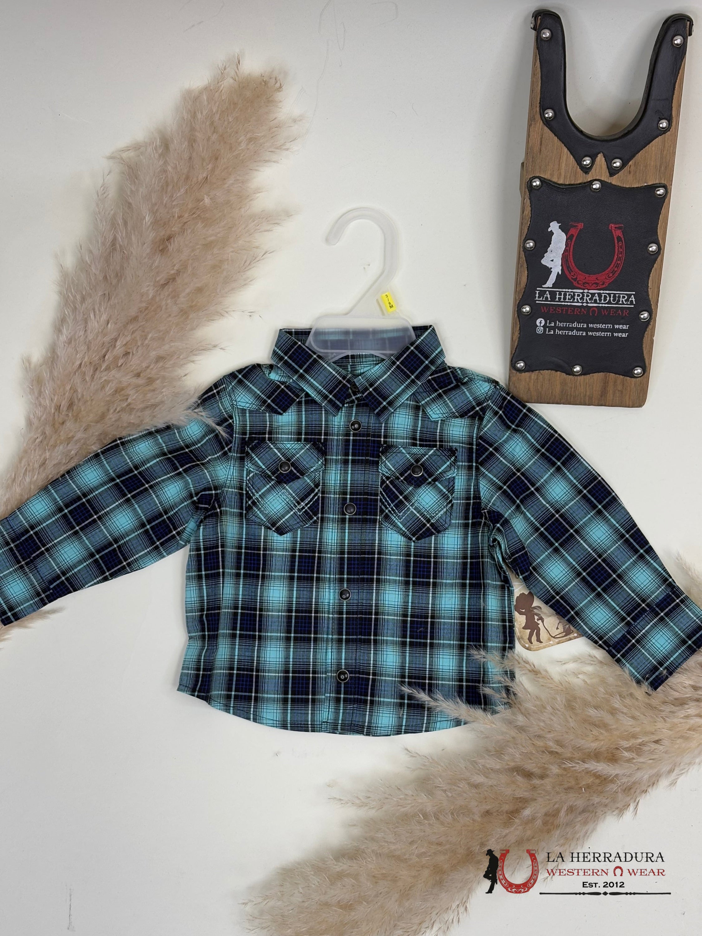 Little Boys Wrangler Tiel Green With Dark Blue Niños