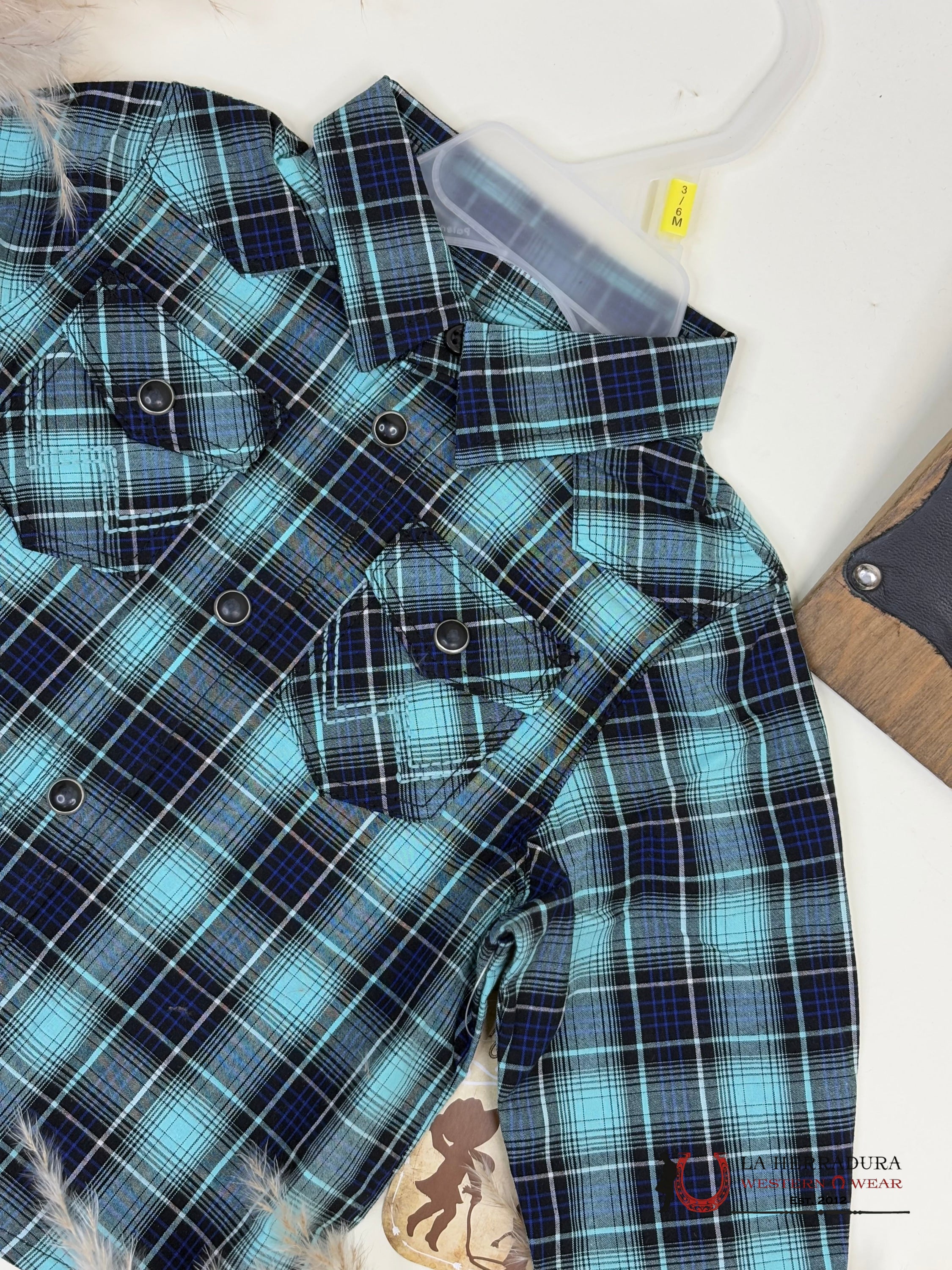 Little Boys Wrangler Tiel Green With Dark Blue Niños