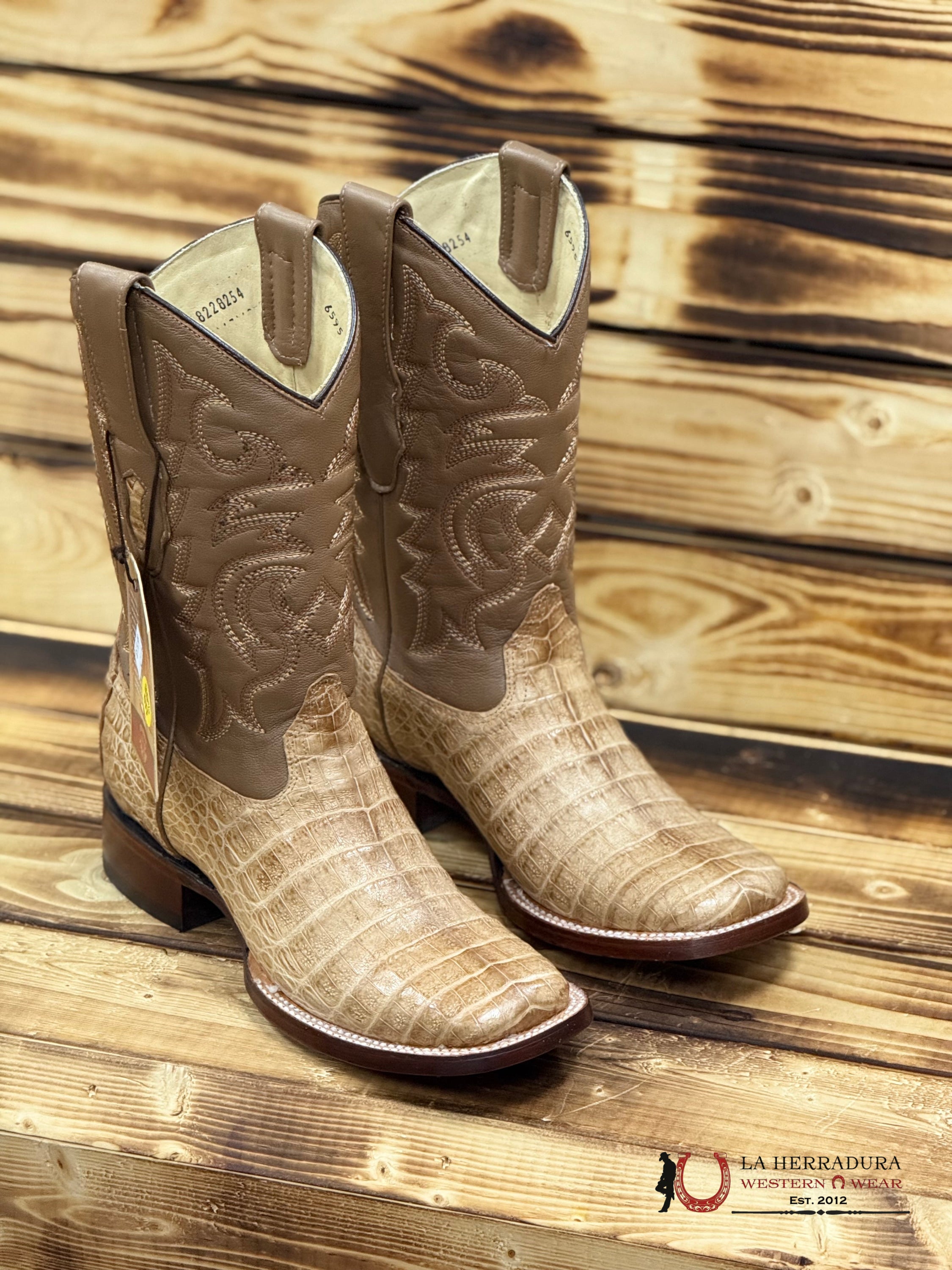 LOS ALTOS BOOTS SQUARE TOE CAIMAN HONEY BOTAS HOMBRES