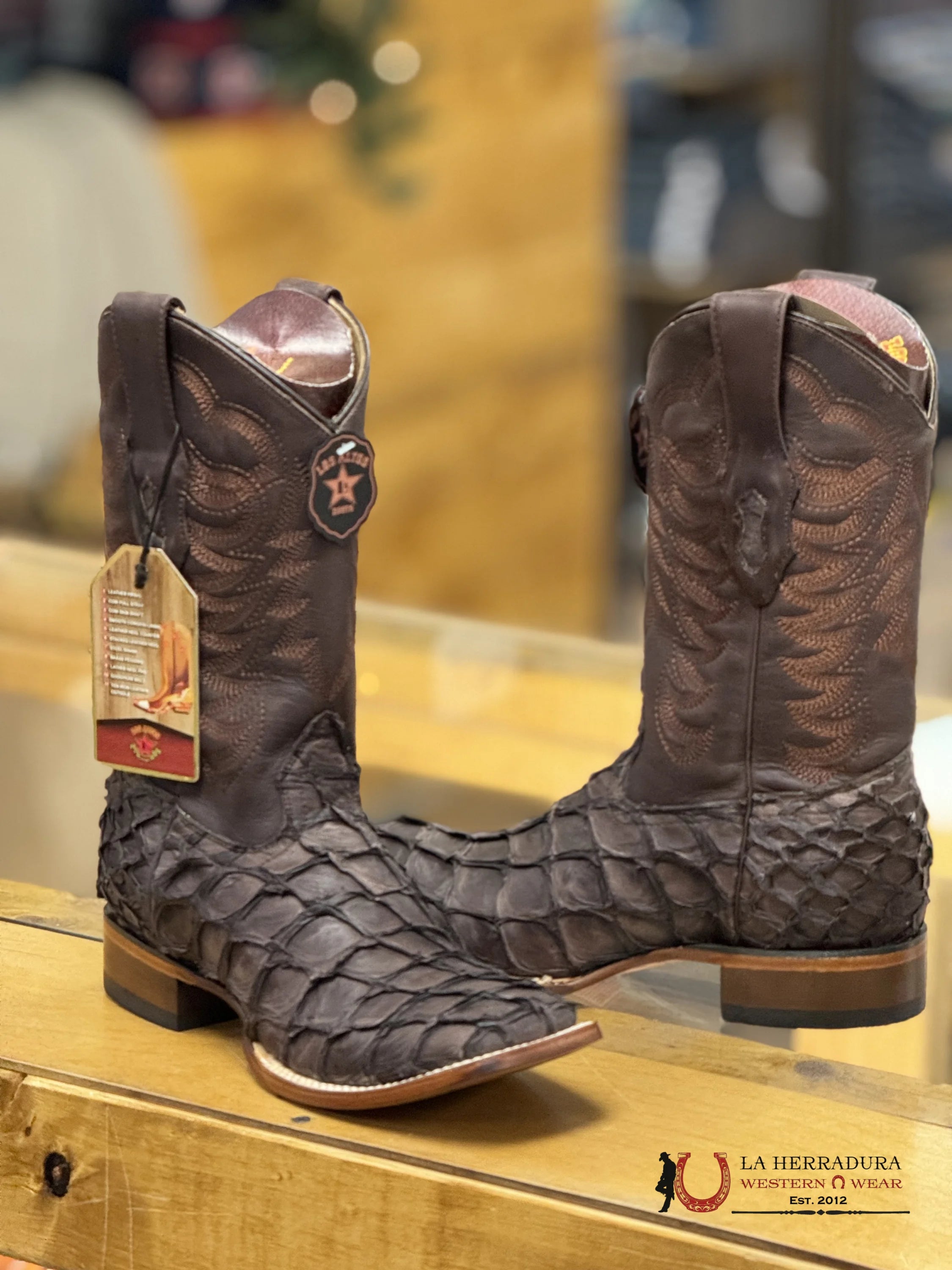 Botas Exotico Piraruco/Pescado Original Los Altos Tabaco Hombres