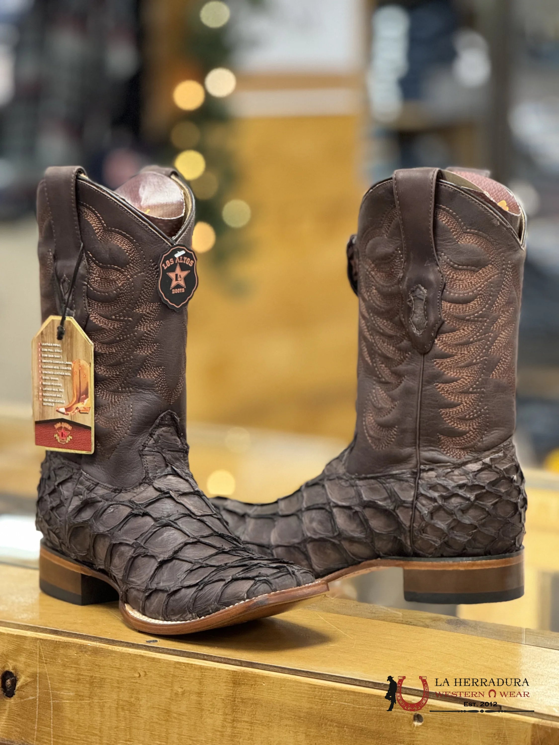 Botas Exotico Piraruco/Pescado Original Los Altos Tabaco Hombres