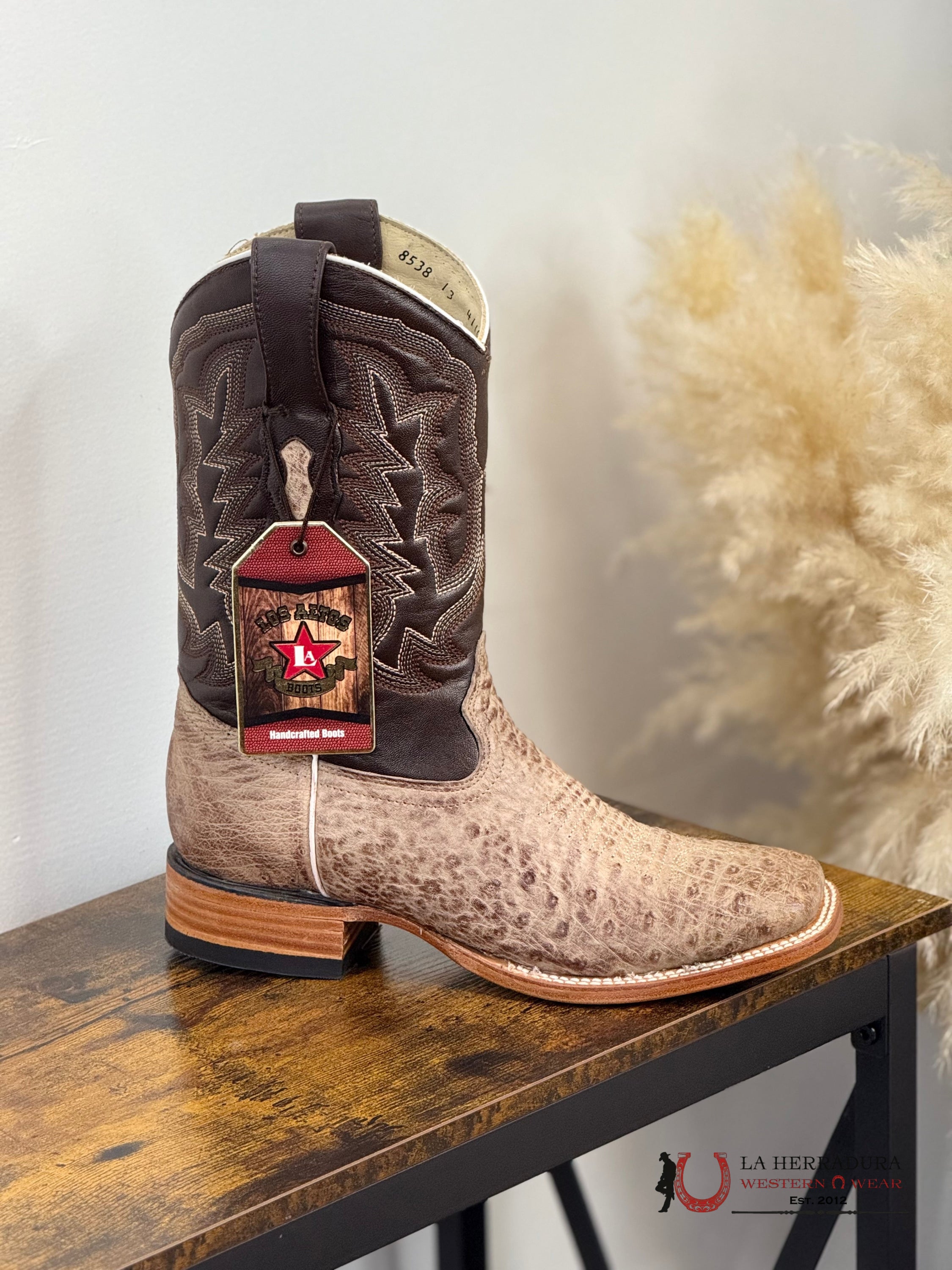 LOS ALTOS EXOTIC SMOOTH OSTRICH MOCHA SQ. TOE -8279772 BOTAS HOMBRES