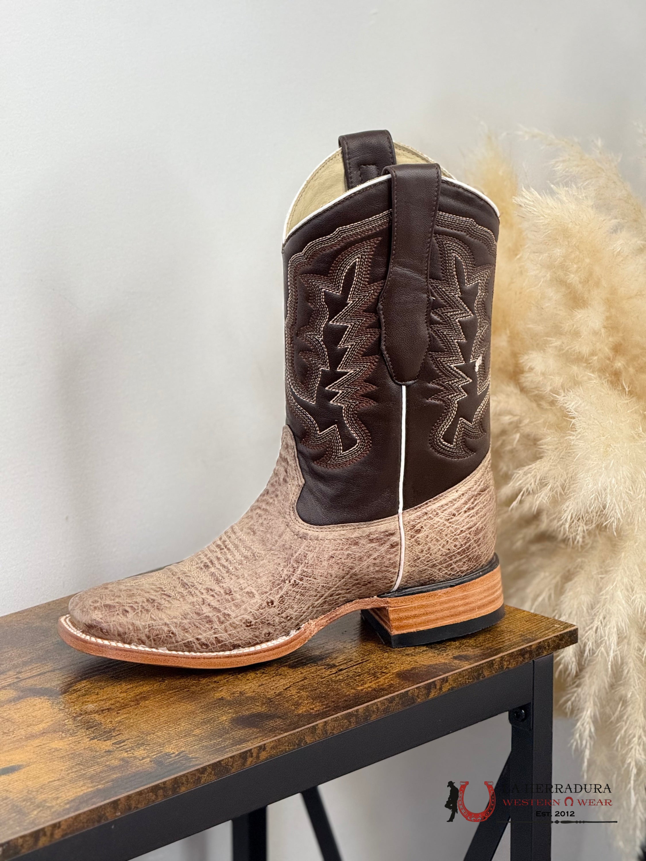 LOS ALTOS EXOTIC SMOOTH OSTRICH MOCHA SQ. TOE -8279772 BOTAS HOMBRES