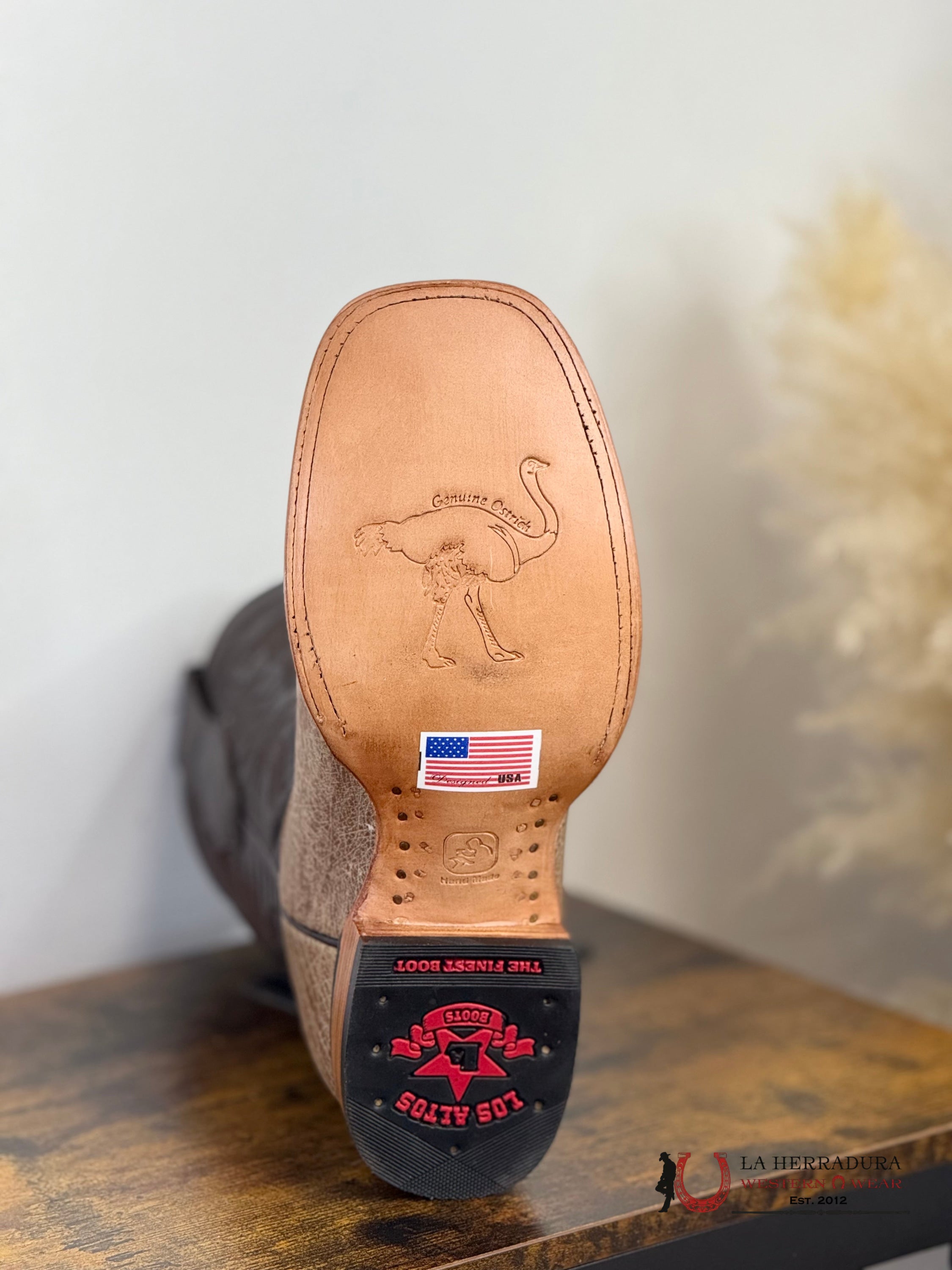 LOS ALTOS EXOTIC SMOOTH OSTRICH MOCHA SQ. TOE -8279772 BOTAS HOMBRES