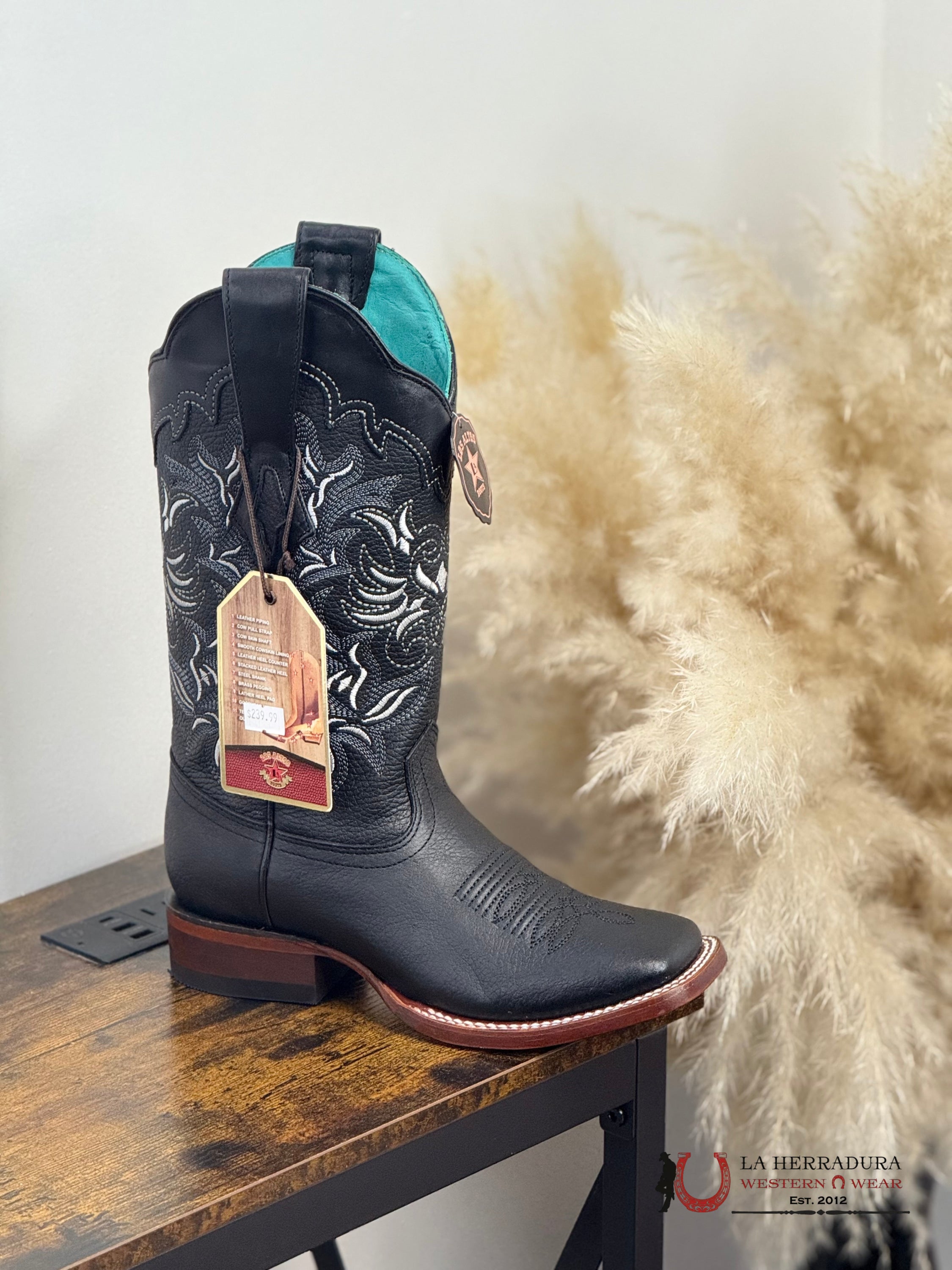 LOS ALTOS GRISLY BLACK WIDE SQUARE TOE 3222705N BOTAS MUJERES