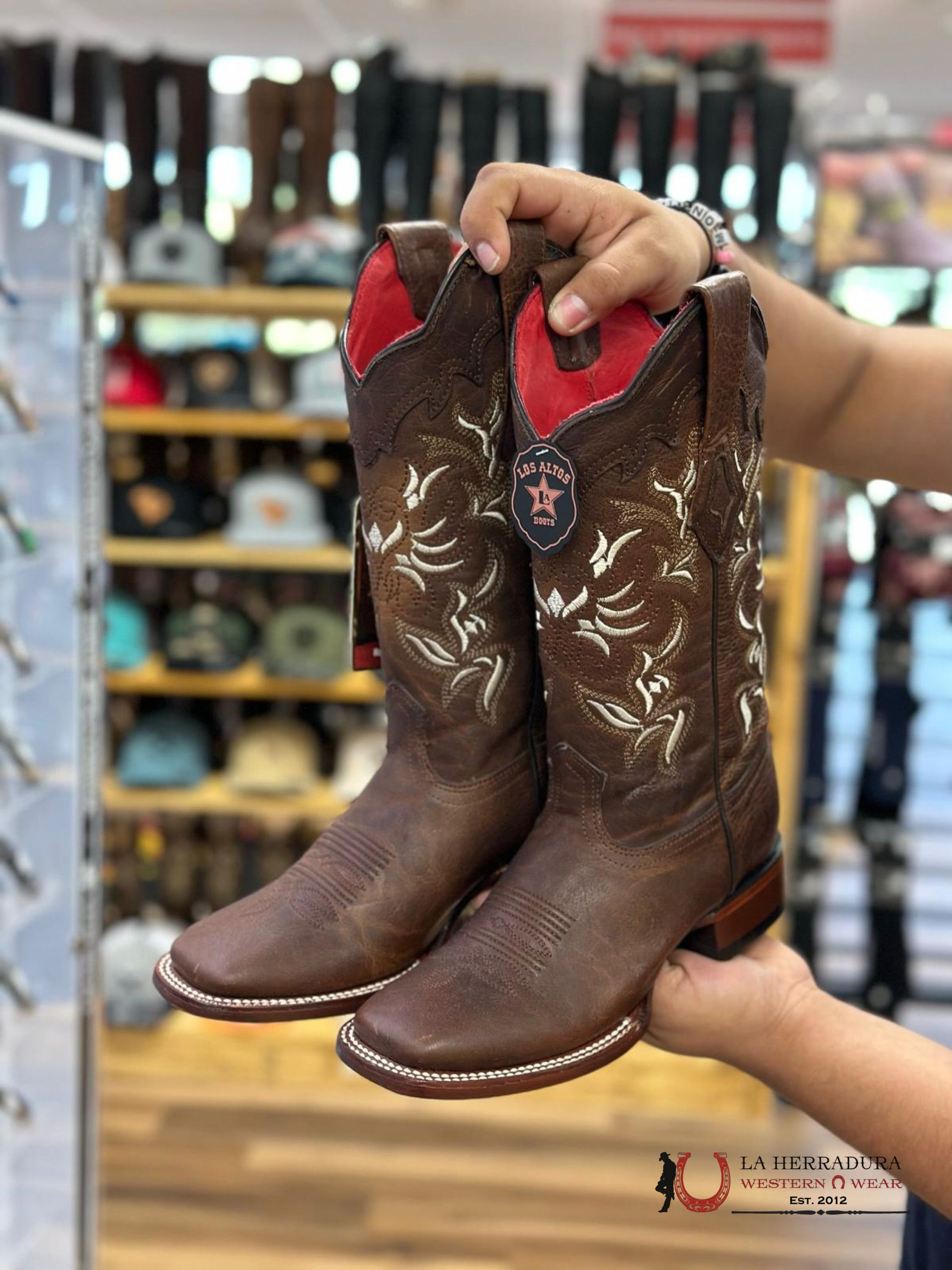 Los Altos Rage Walnut Wide Square Toe Botas Mujeres