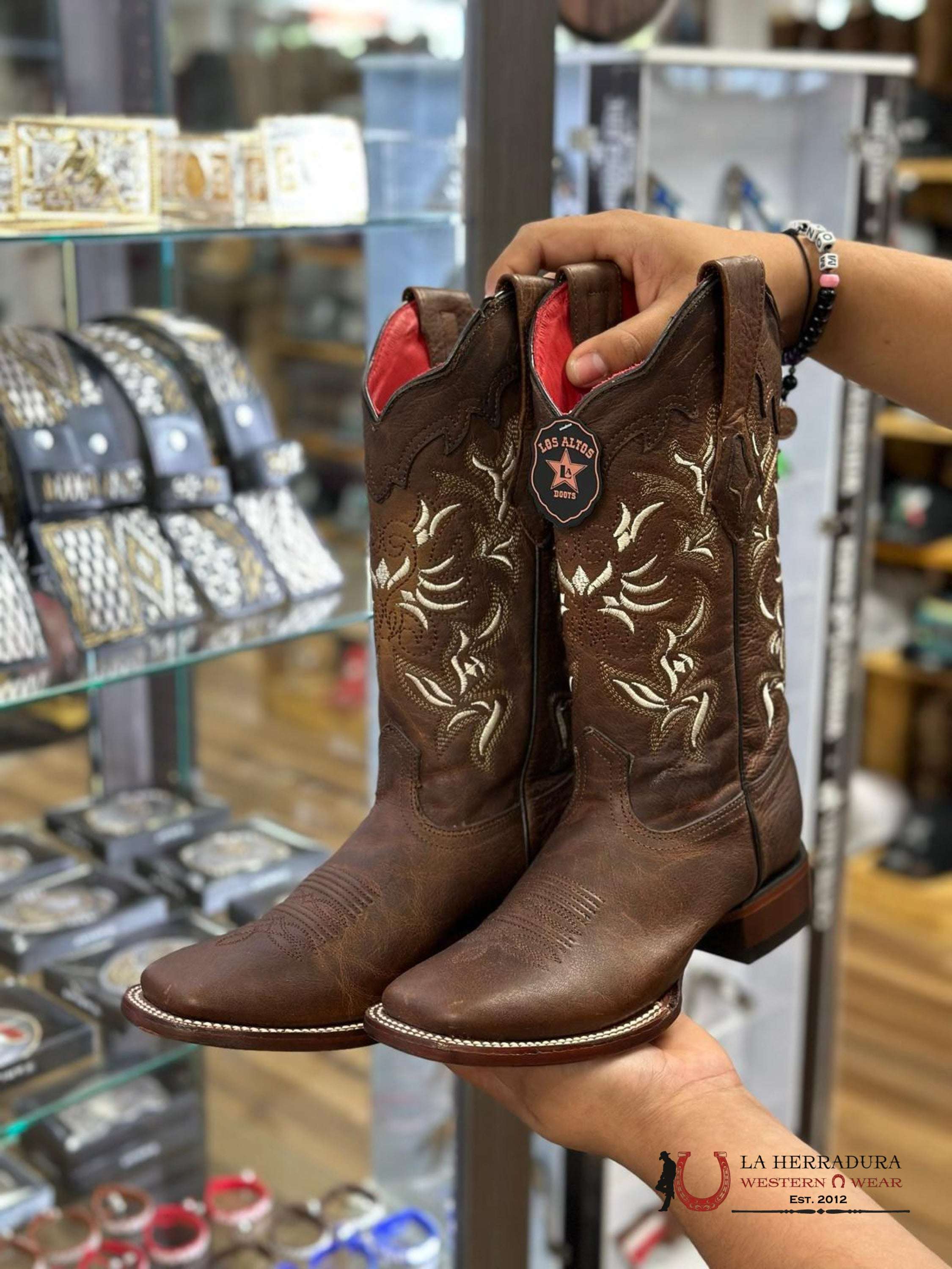 Los Altos Rage Walnut Wide Square Toe Botas Mujeres