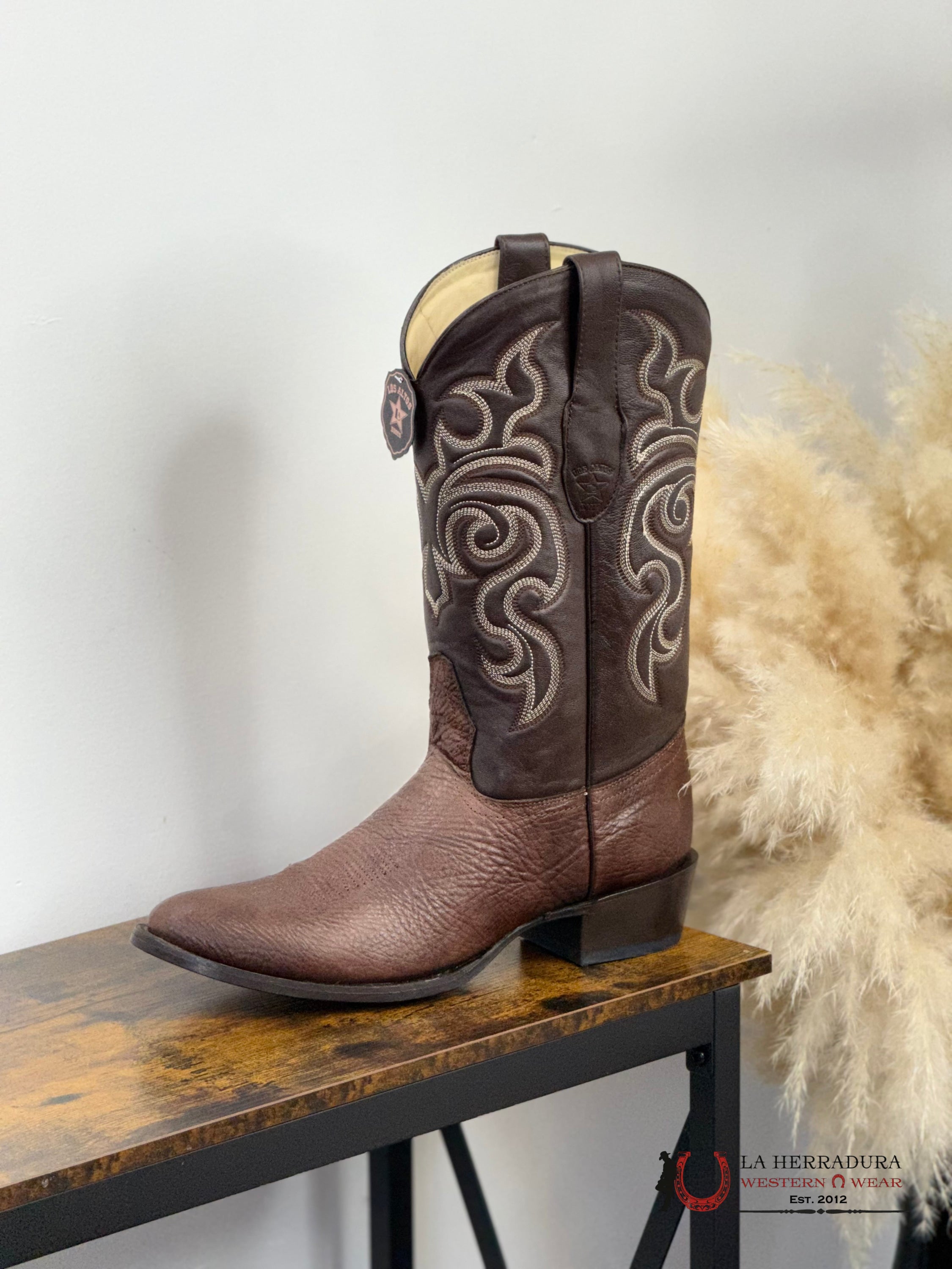 LOS ALTOS ROUND TOE BULL SHOULDER BROWN -653107 BOTAS HOMBRES