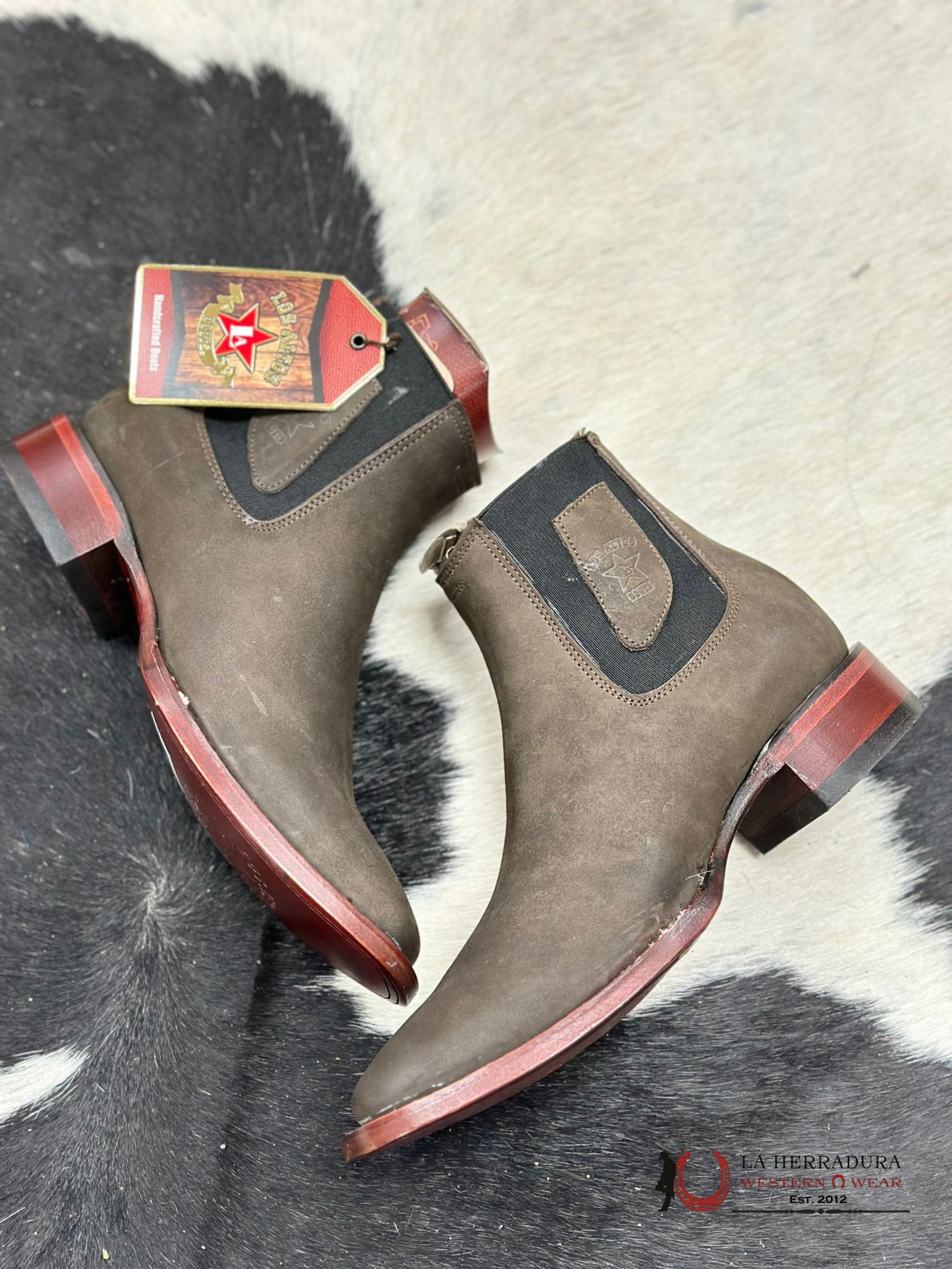 Los Altos Men’s Square Toe Botines Dark Tobacco Botas Hombres