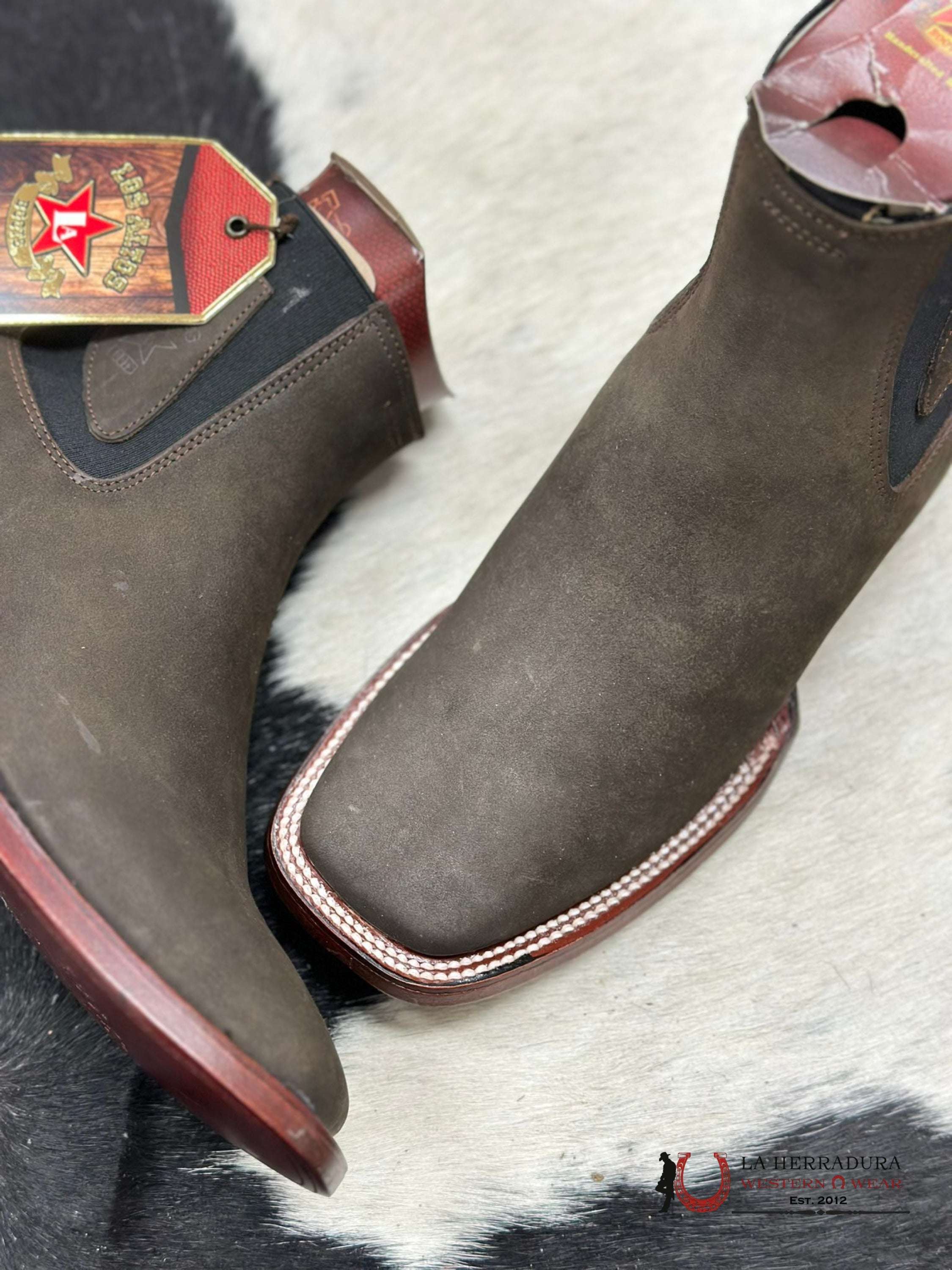 Los Altos Men’s Square Toe Botines Dark Tobacco Botas Hombres