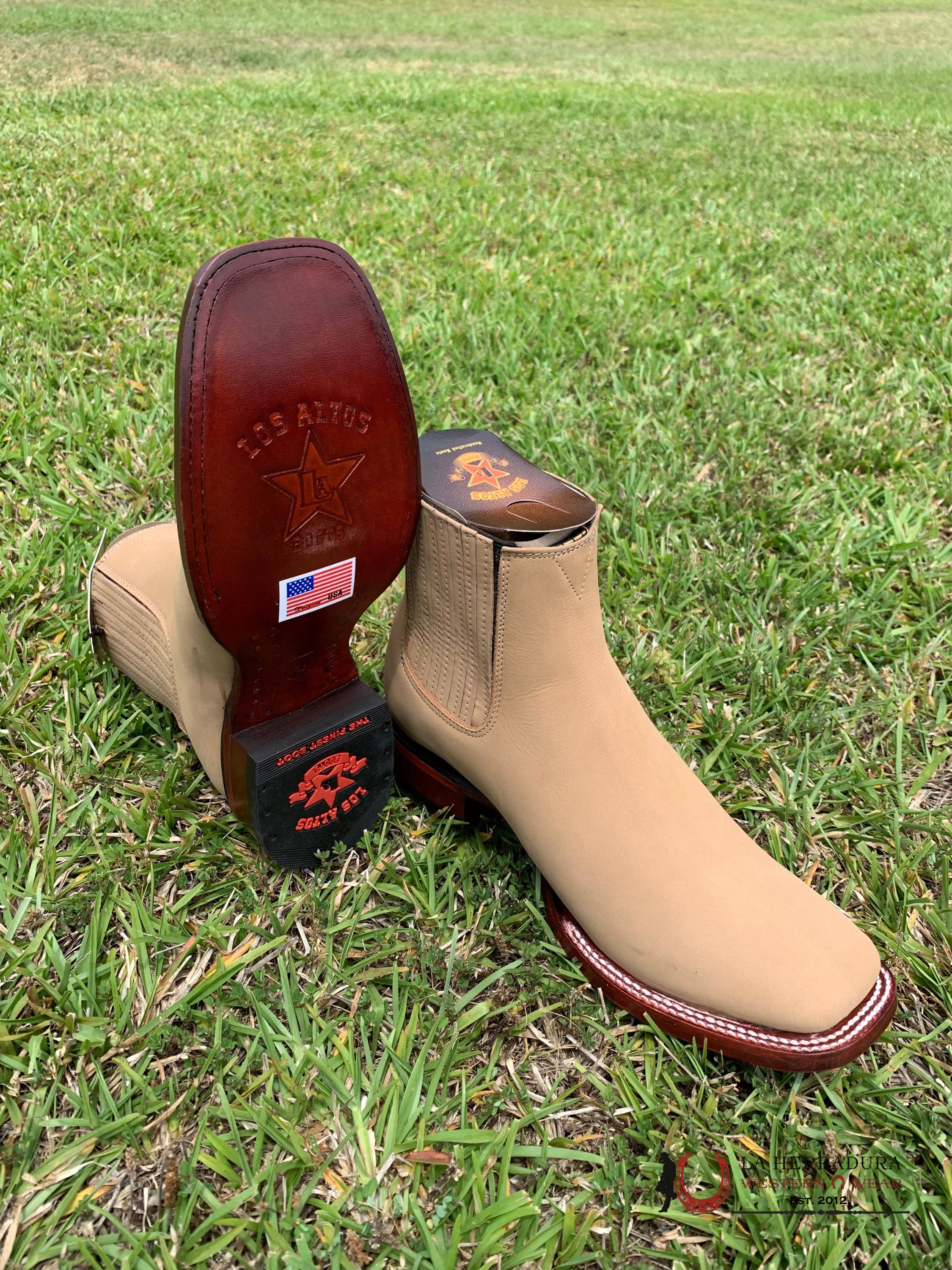 Los Altos Botin Square Toe Nobuck Orix Botas Hombres