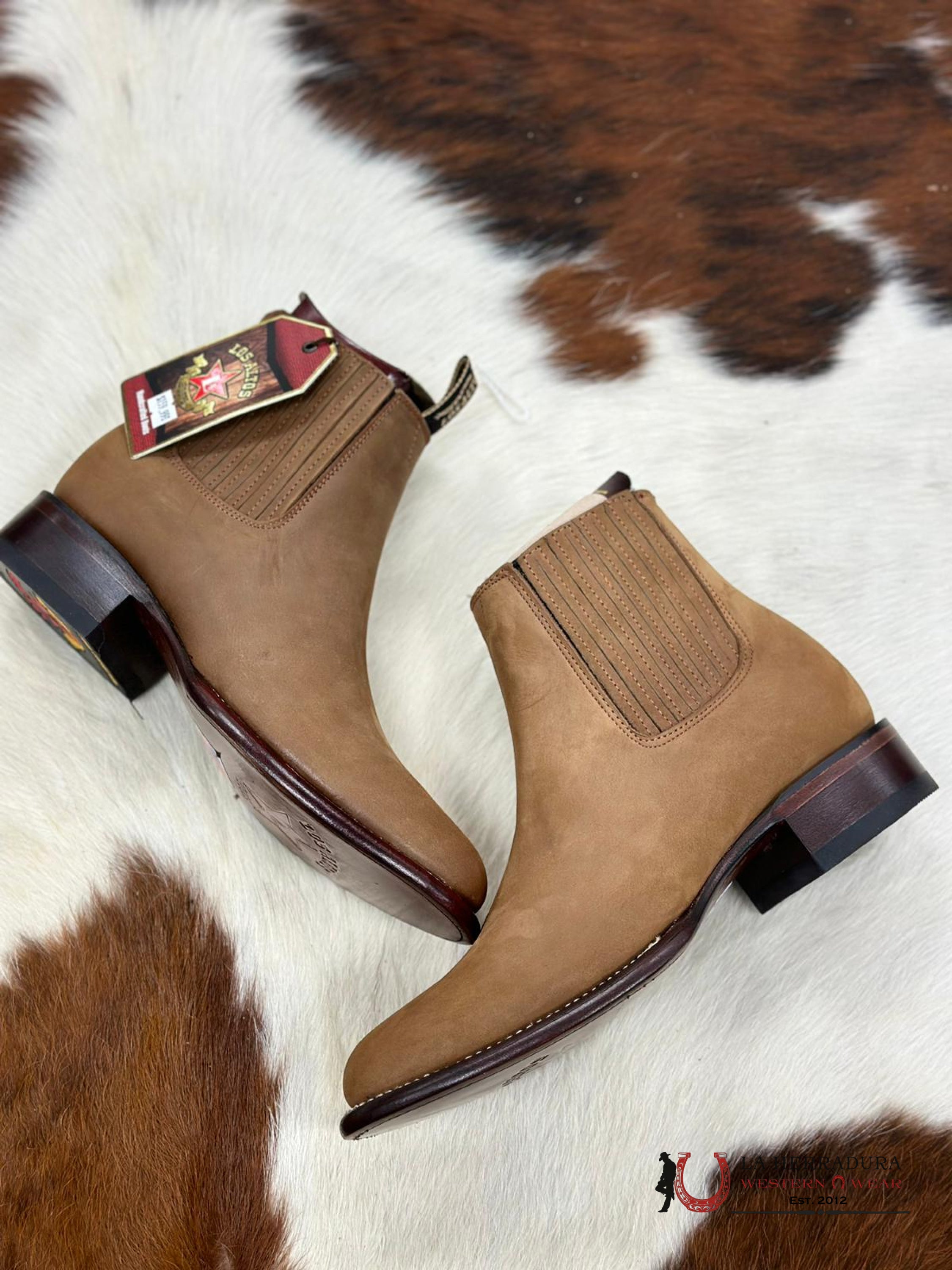 Los Altos Men’s Oval Toe Botines Chedron Botas Hombres