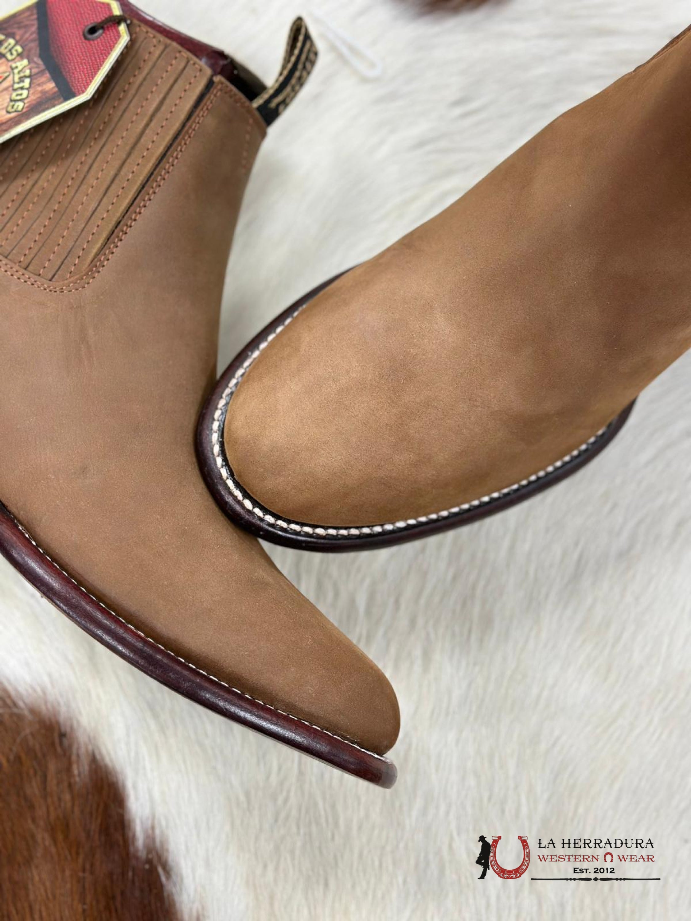 Los Altos Men’s Oval Toe Botines Chedron Botas Hombres