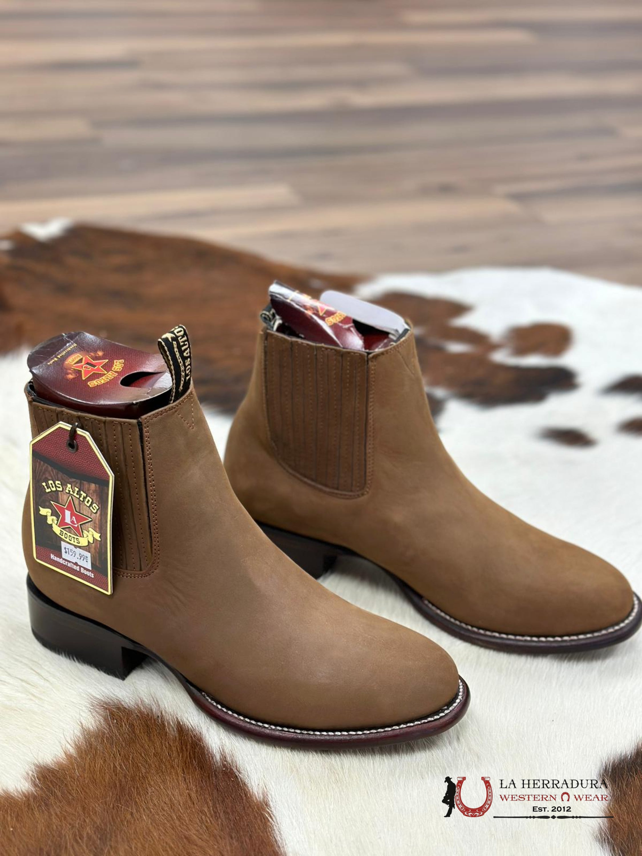 Los Altos Men’s Oval Toe Botines Chedron Botas Hombres