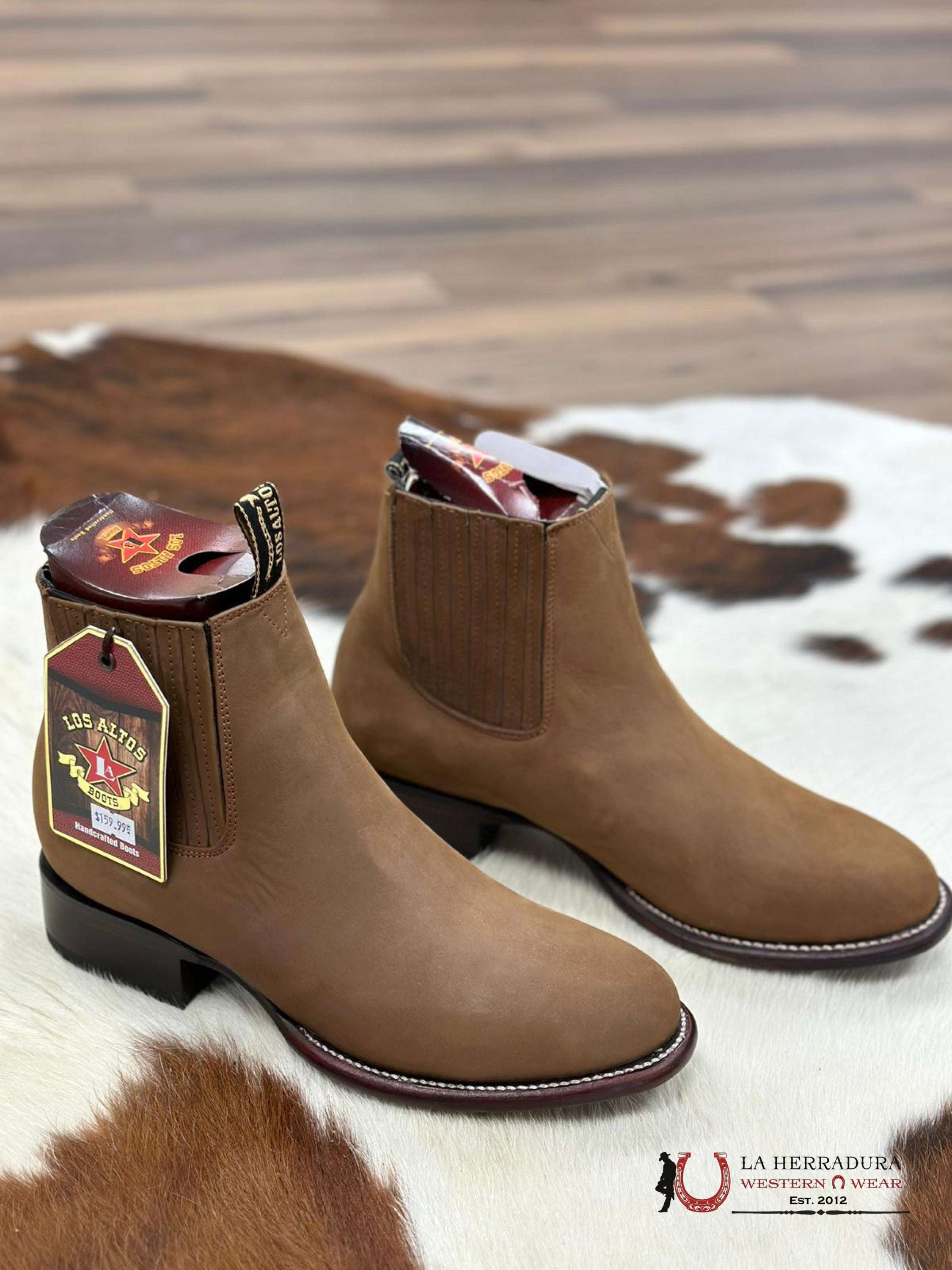 Los Altos Men’s Oval Toe Botines Chedron Botas Hombres