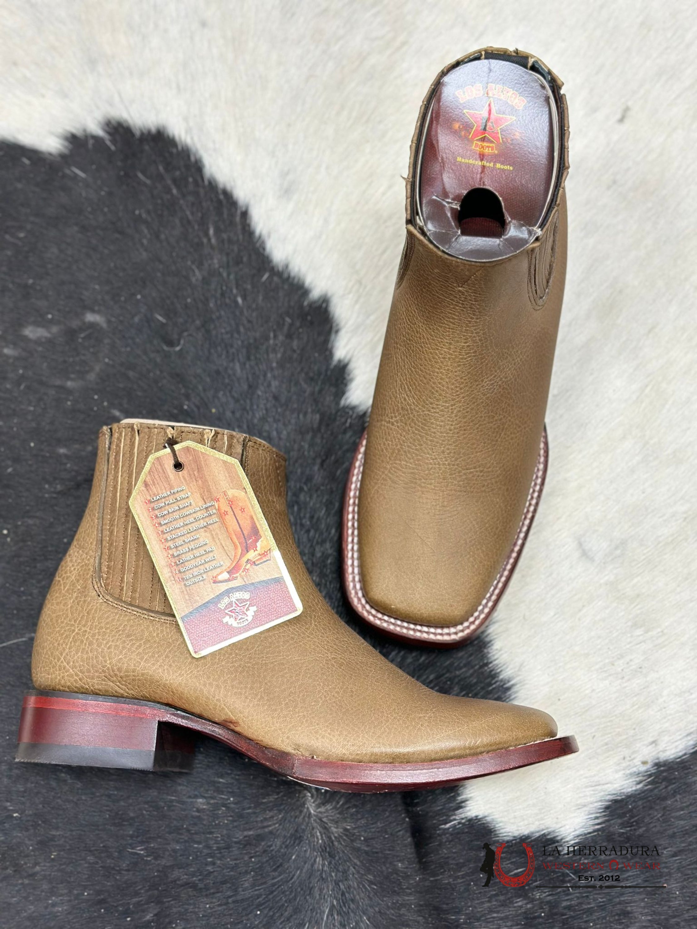 Los Altos Men’s Square Toe Botines Honey Botas Hombres