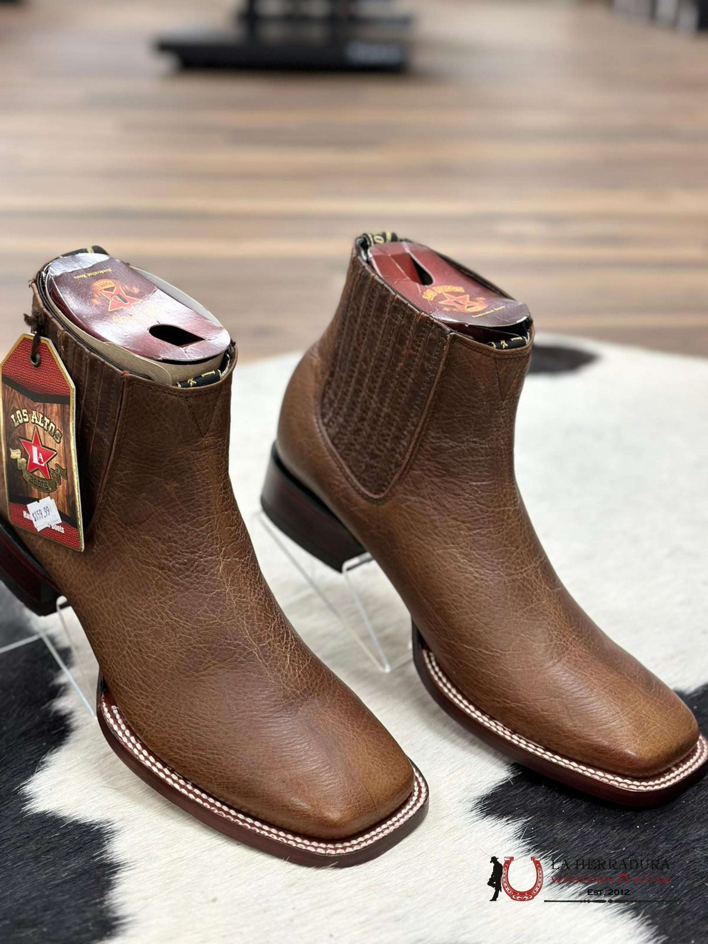 Los Altos Men’s Square Toe Botines Rage Walnut Botas Hombres