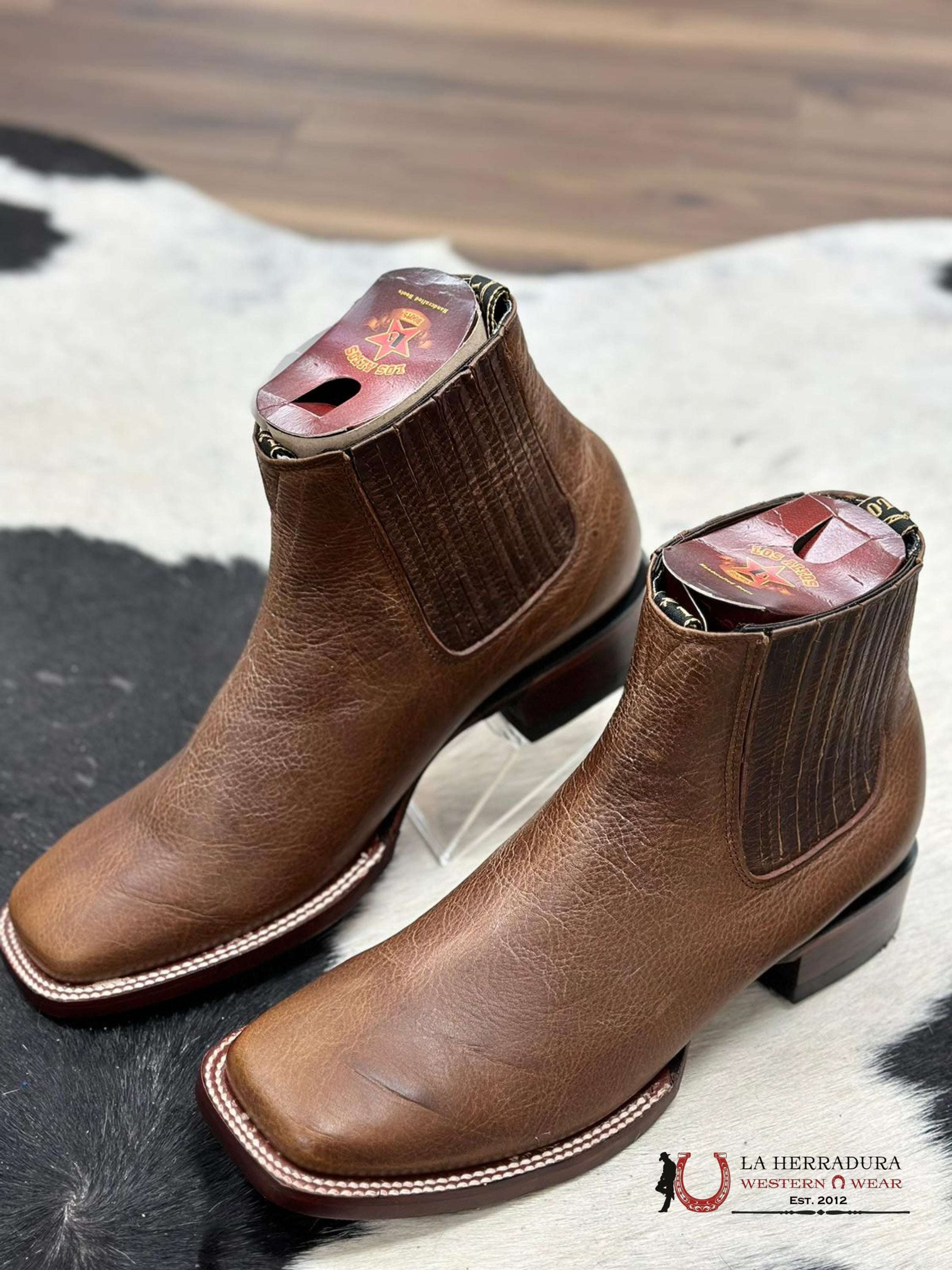 Los Altos Men’s Square Toe Botines Rage Walnut Botas Hombres