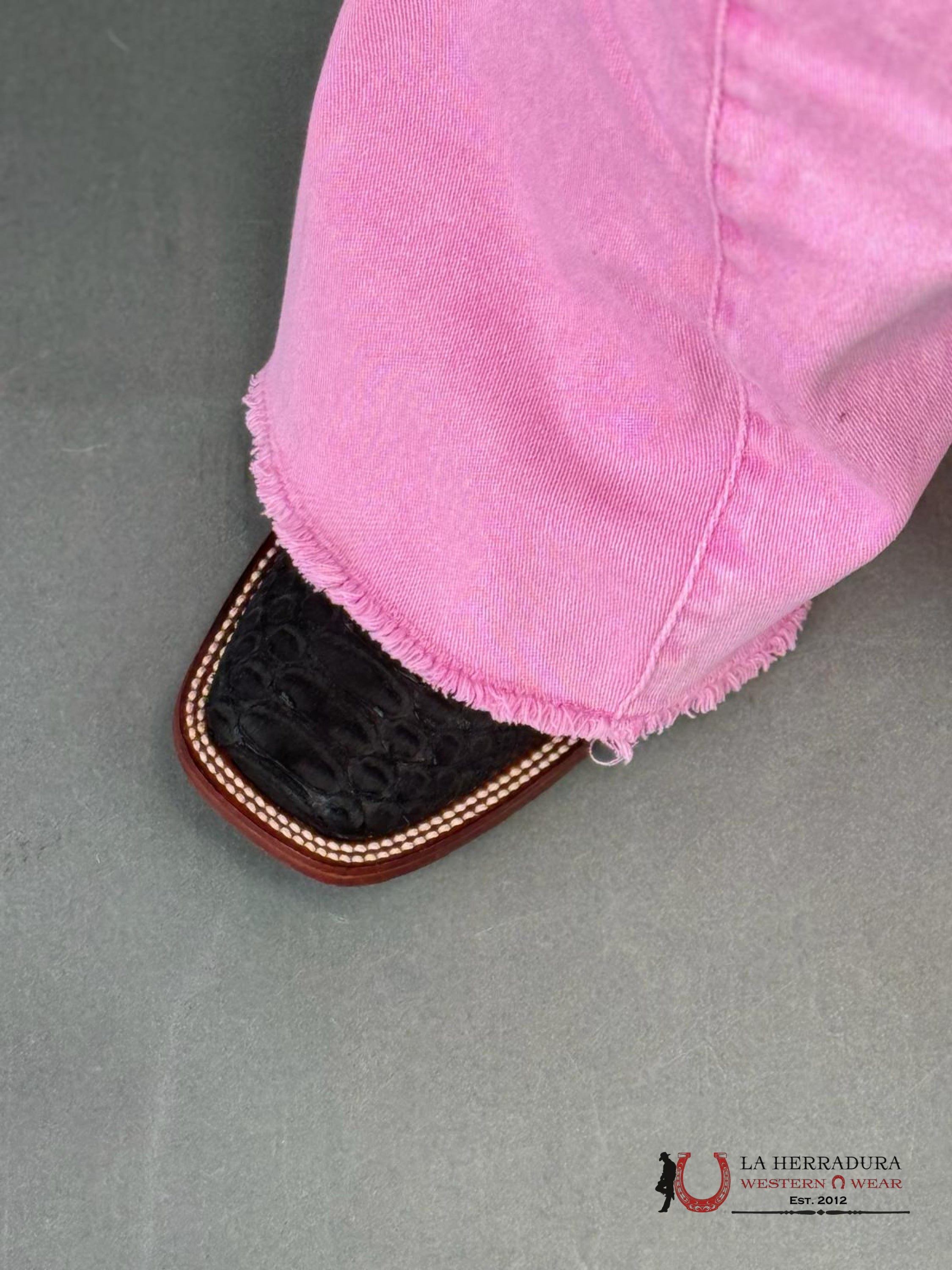 Los Altos Wide Square Toe Python Nobuck Black Botas Mujeres