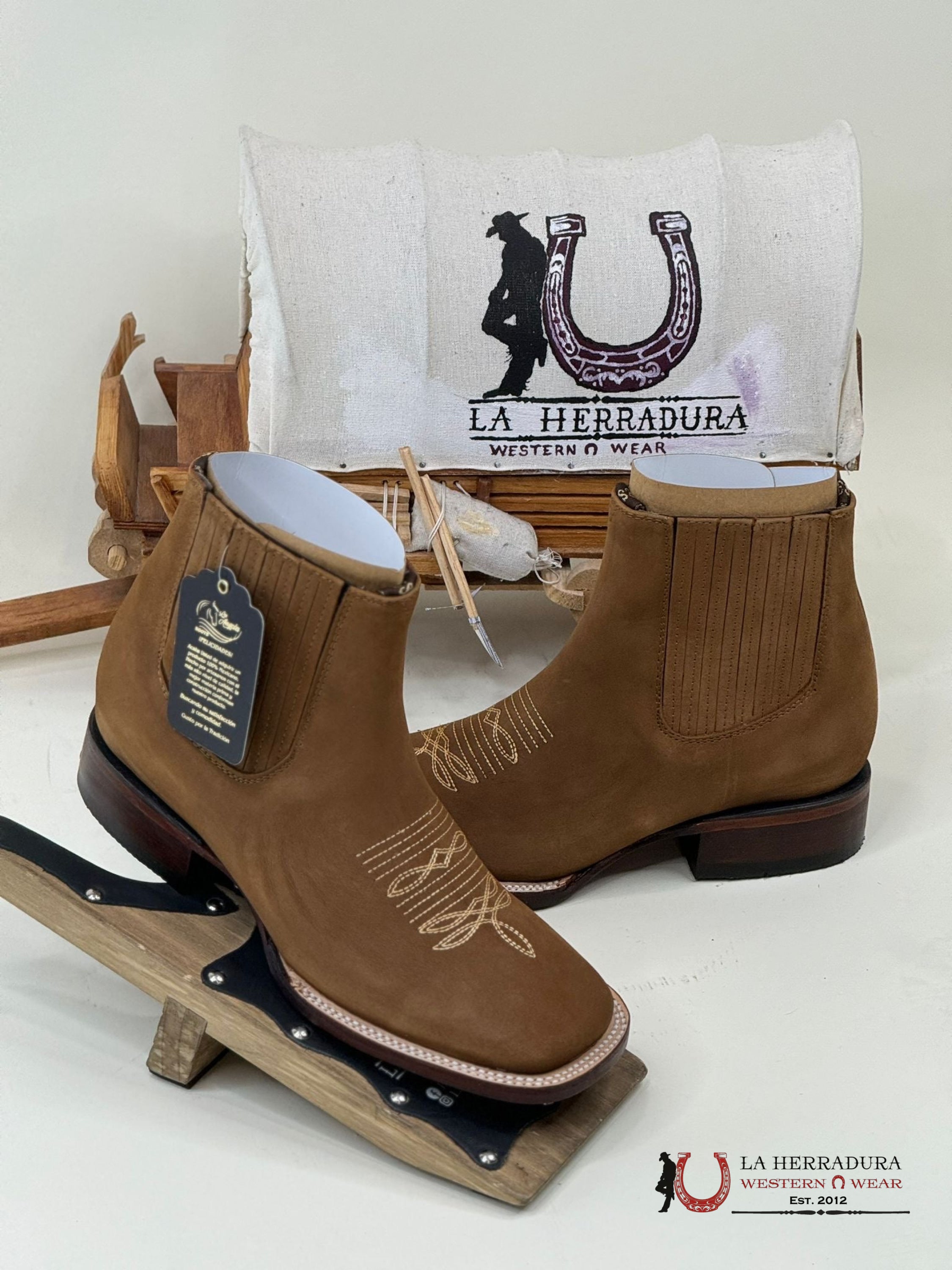 Los Angeles Shedron Leather Nobuck Short Boot Botas Hombres