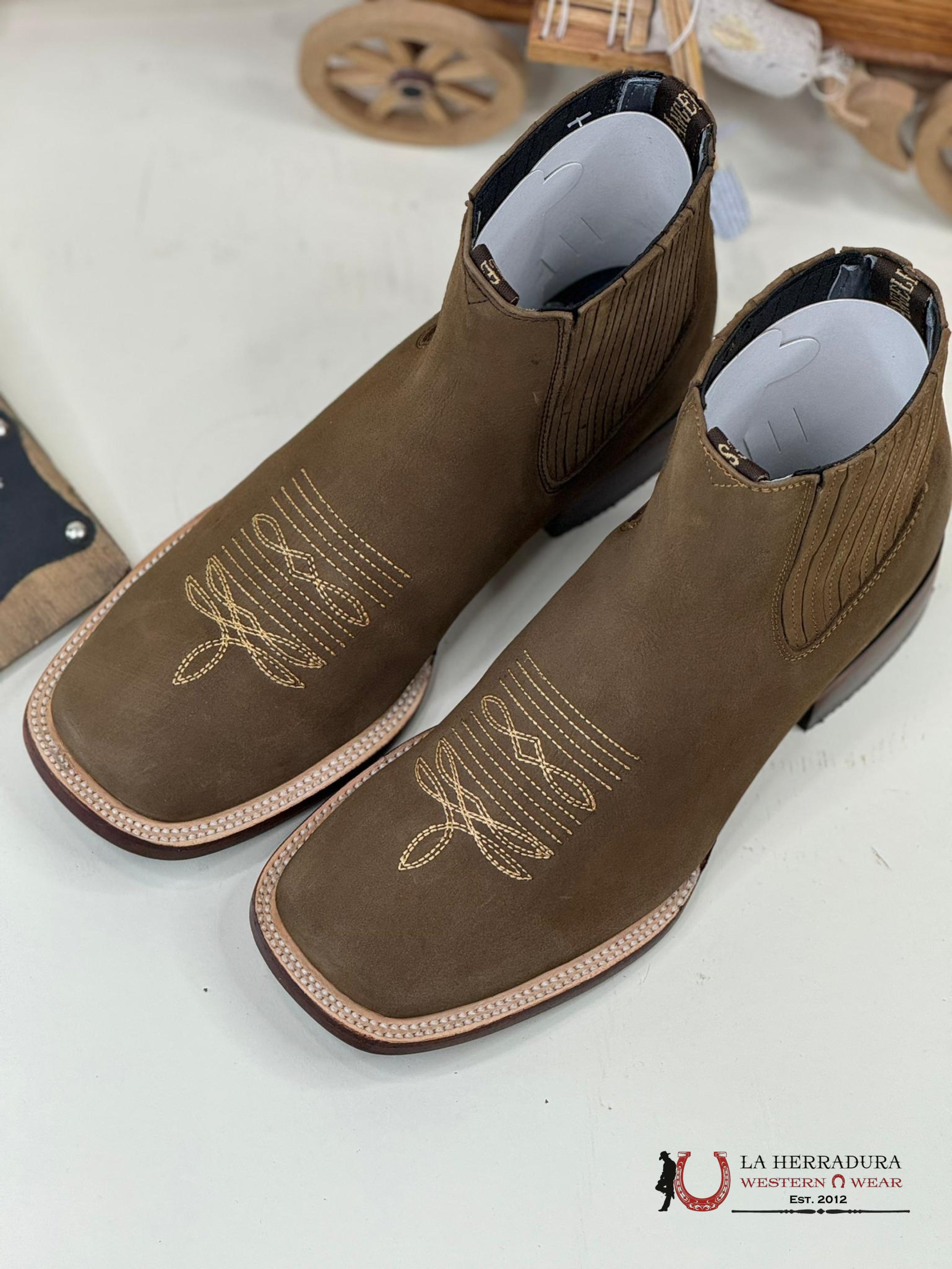 Los Angeles Tobaco Leather Nobuck Botas Hombres