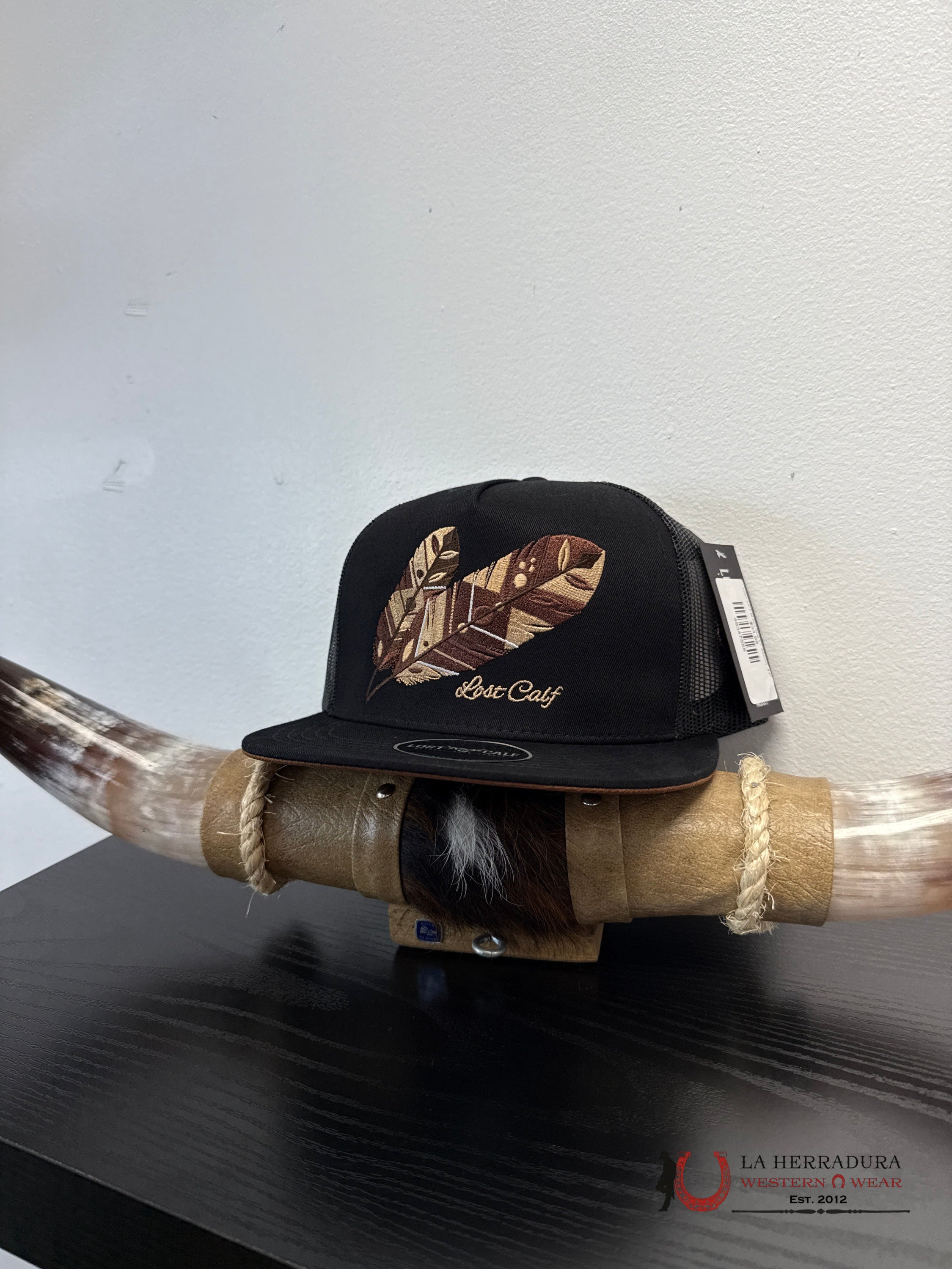 LOST CALF BLACK Style 5.7 BROWN LEAF CAPS MENS GORRAS HOMBRES
