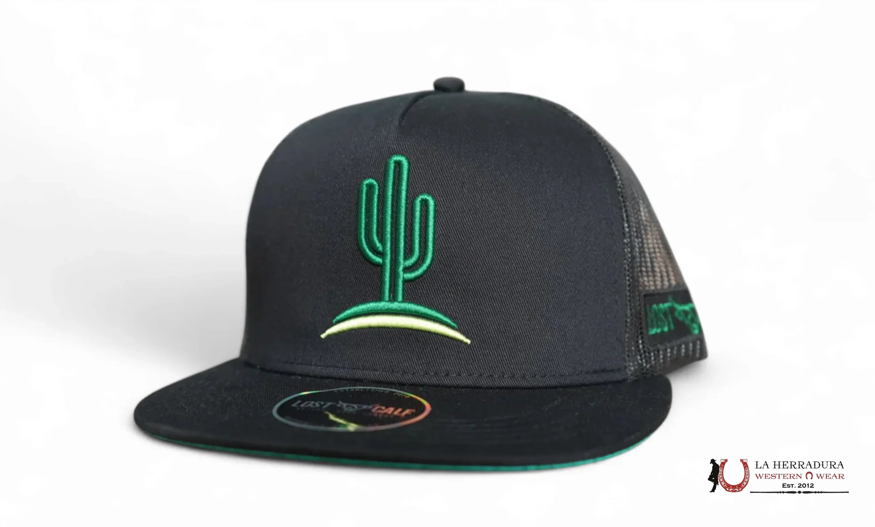 LOST CALF BLACK Style 6.10 GREEN CAPS MENS GORRAS HOMBRES