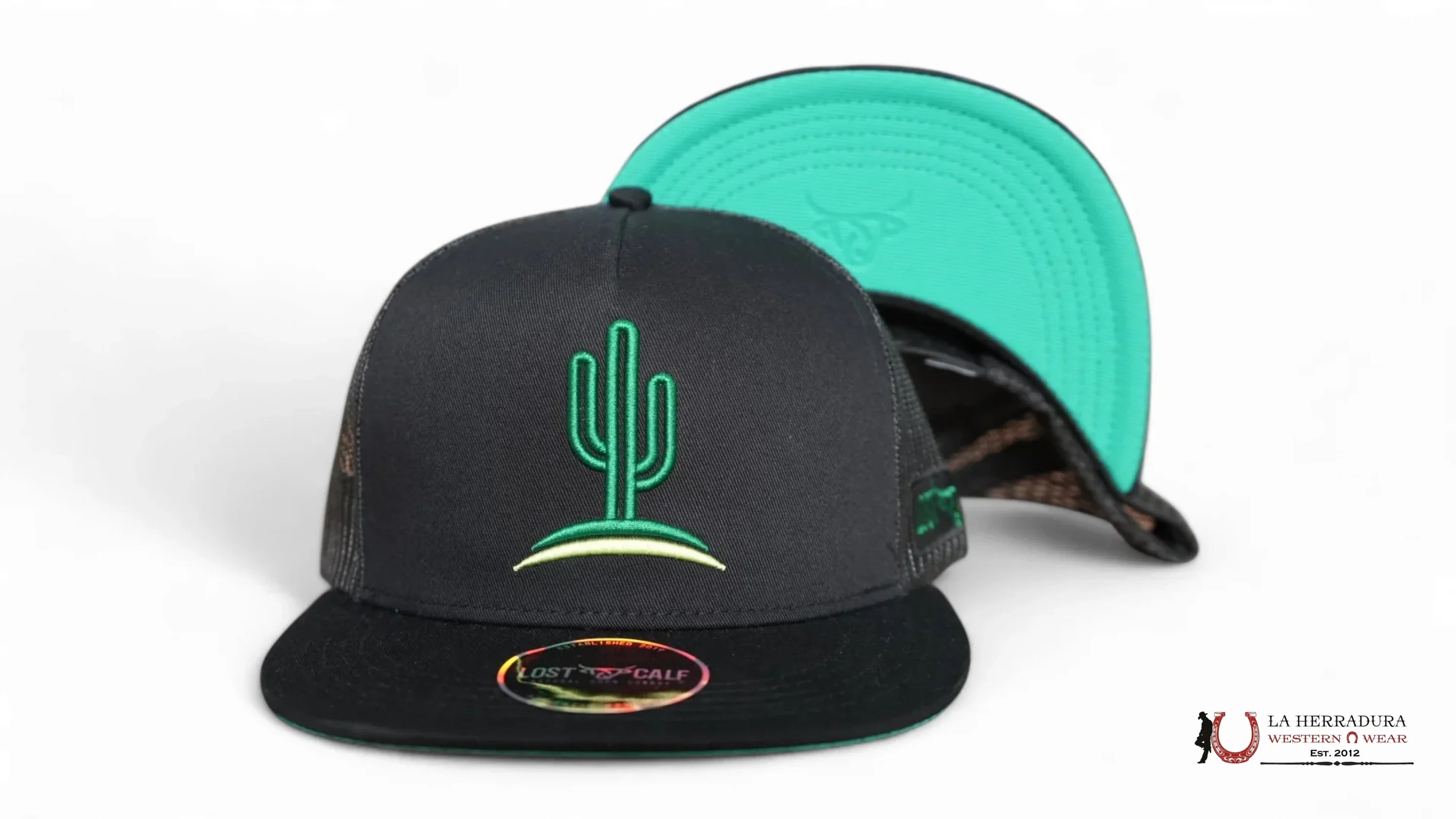 LOST CALF BLACK Style 6.10 GREEN CAPS MENS GORRAS HOMBRES
