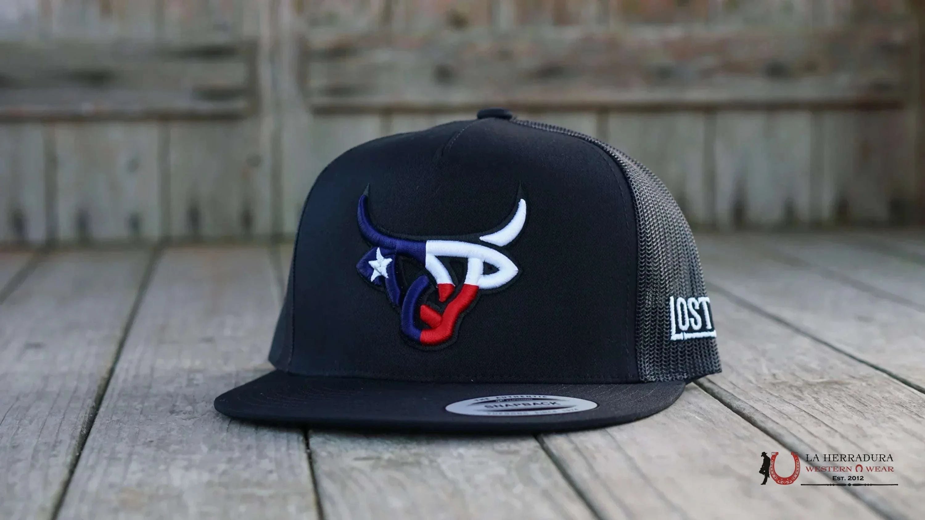 LOST CALF BLACK Style 6.12 TEXAS COLORS CAPS MENS GORRAS HOMBRES