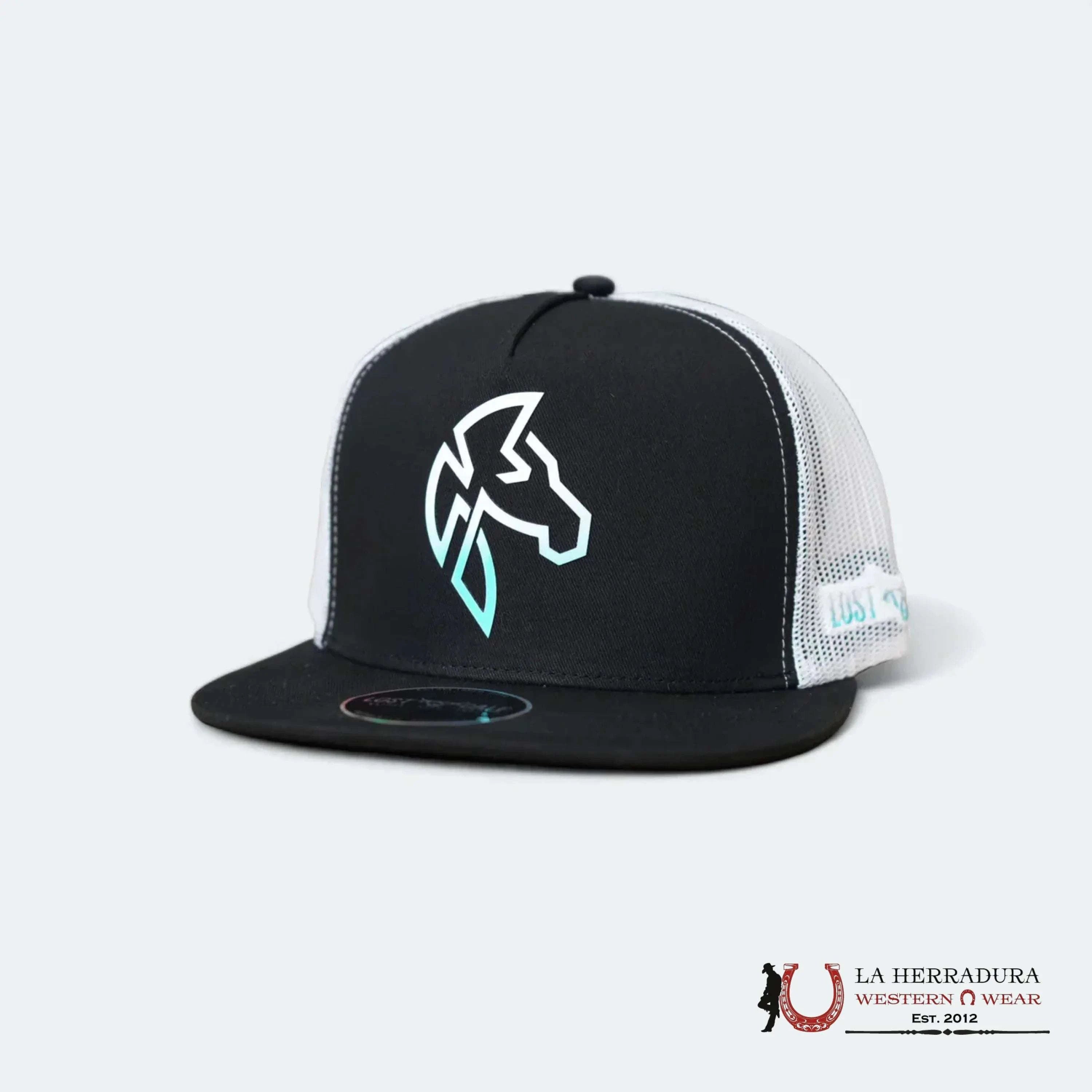 LOST CALF BLACK Style 6.17 White Horse CAPS MENS GORRAS HOMBRES