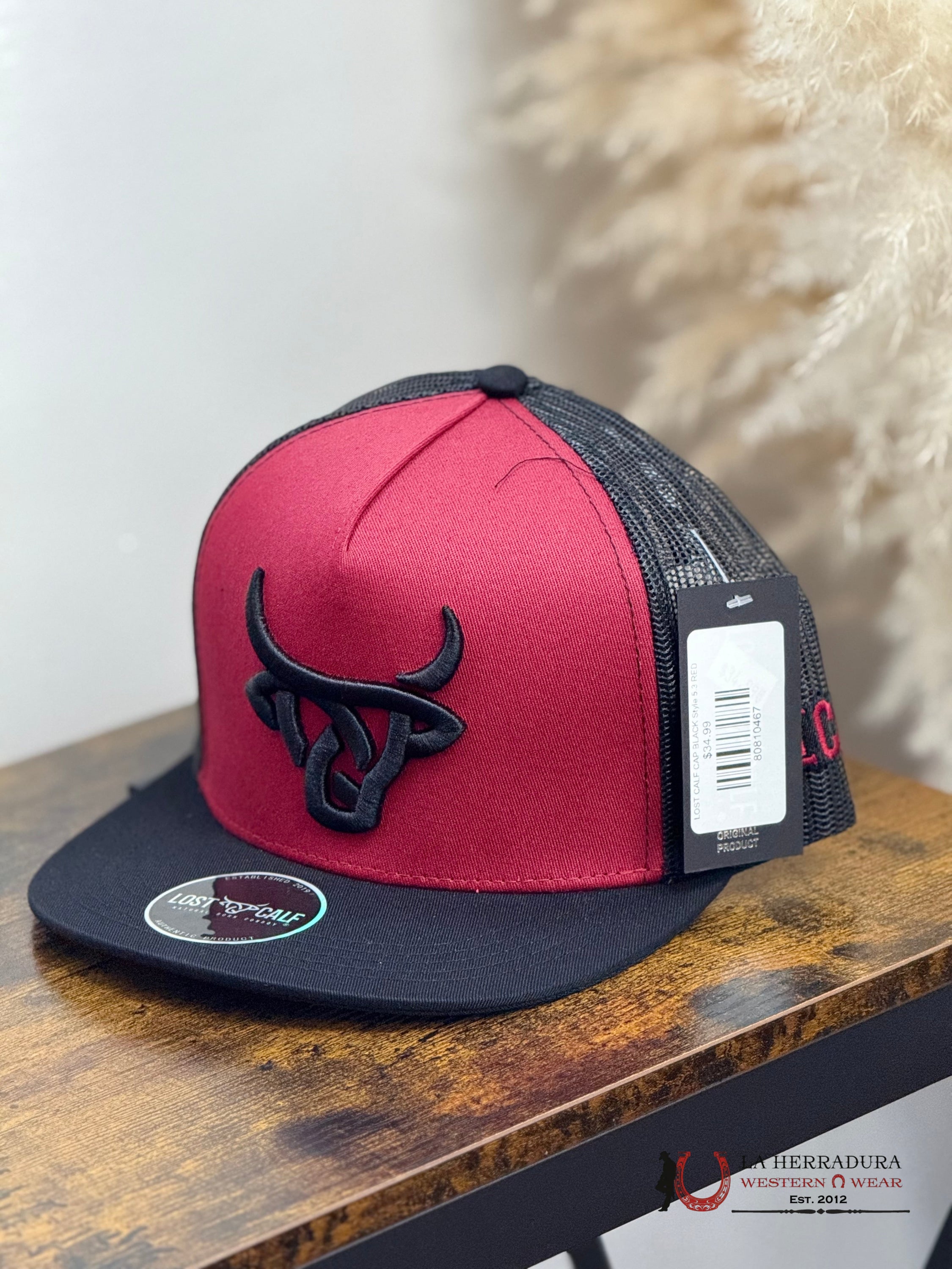 LOST CALF CAP BLACK Style 5.3 RED CAPS MENS GORRAS HOMBRES