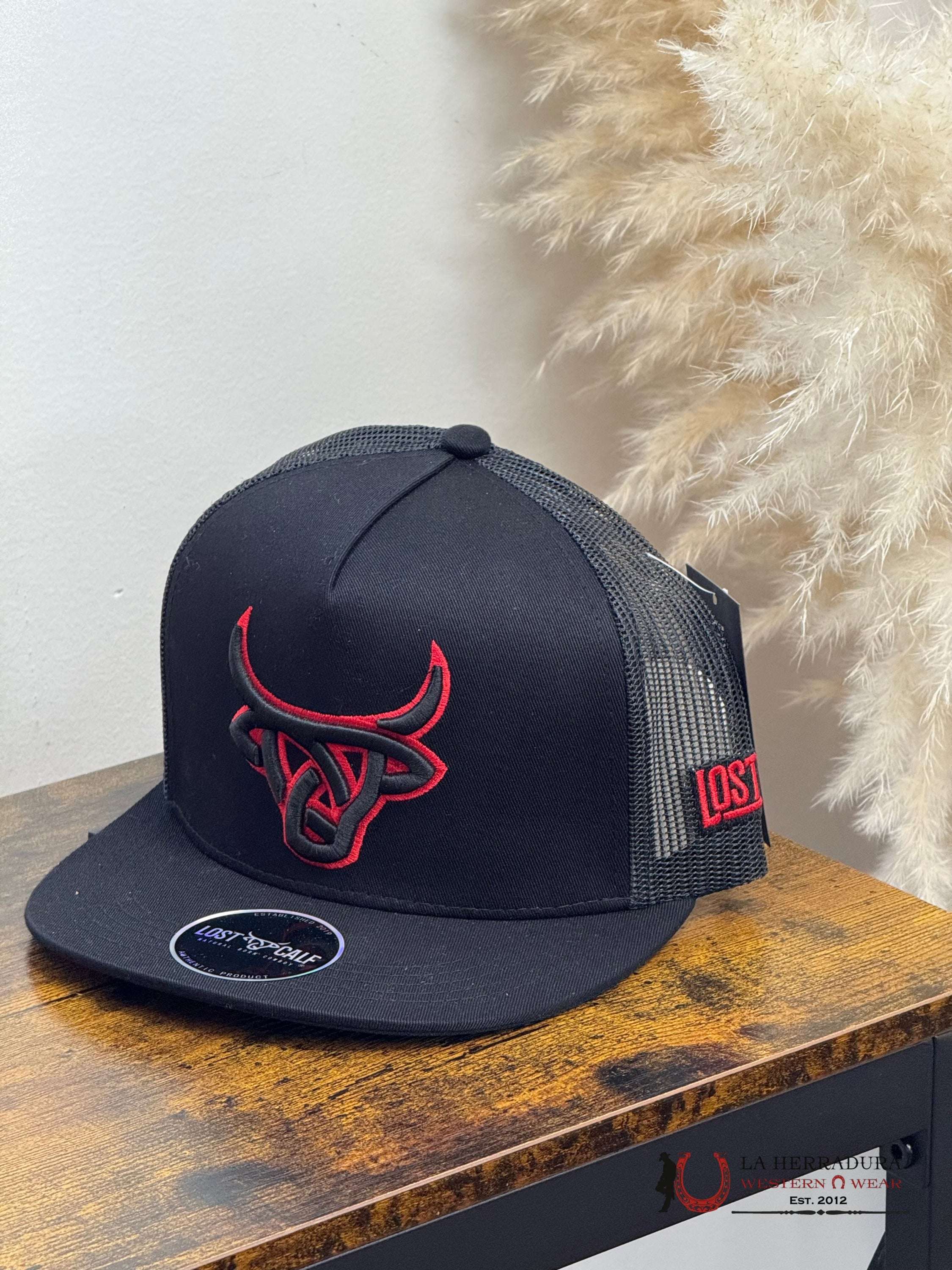 LOST CALF CAP BLACK Style 5.5 RED CAPS MENS GORRAS HOMBRES