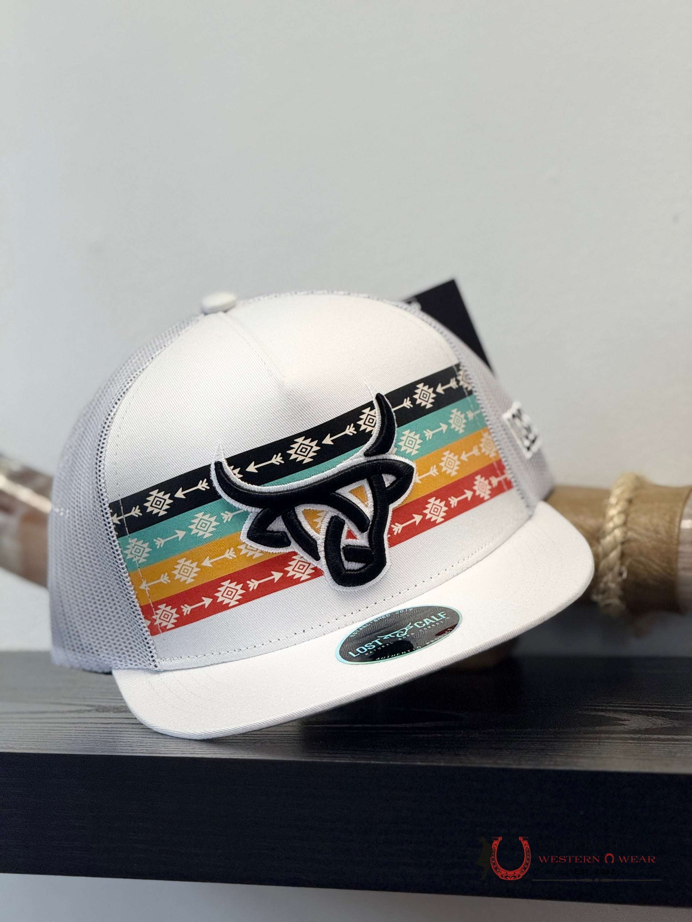 LOST CALF WHITE Style 1.5 BLACK CAPS MENS GORRAS HOMBRES