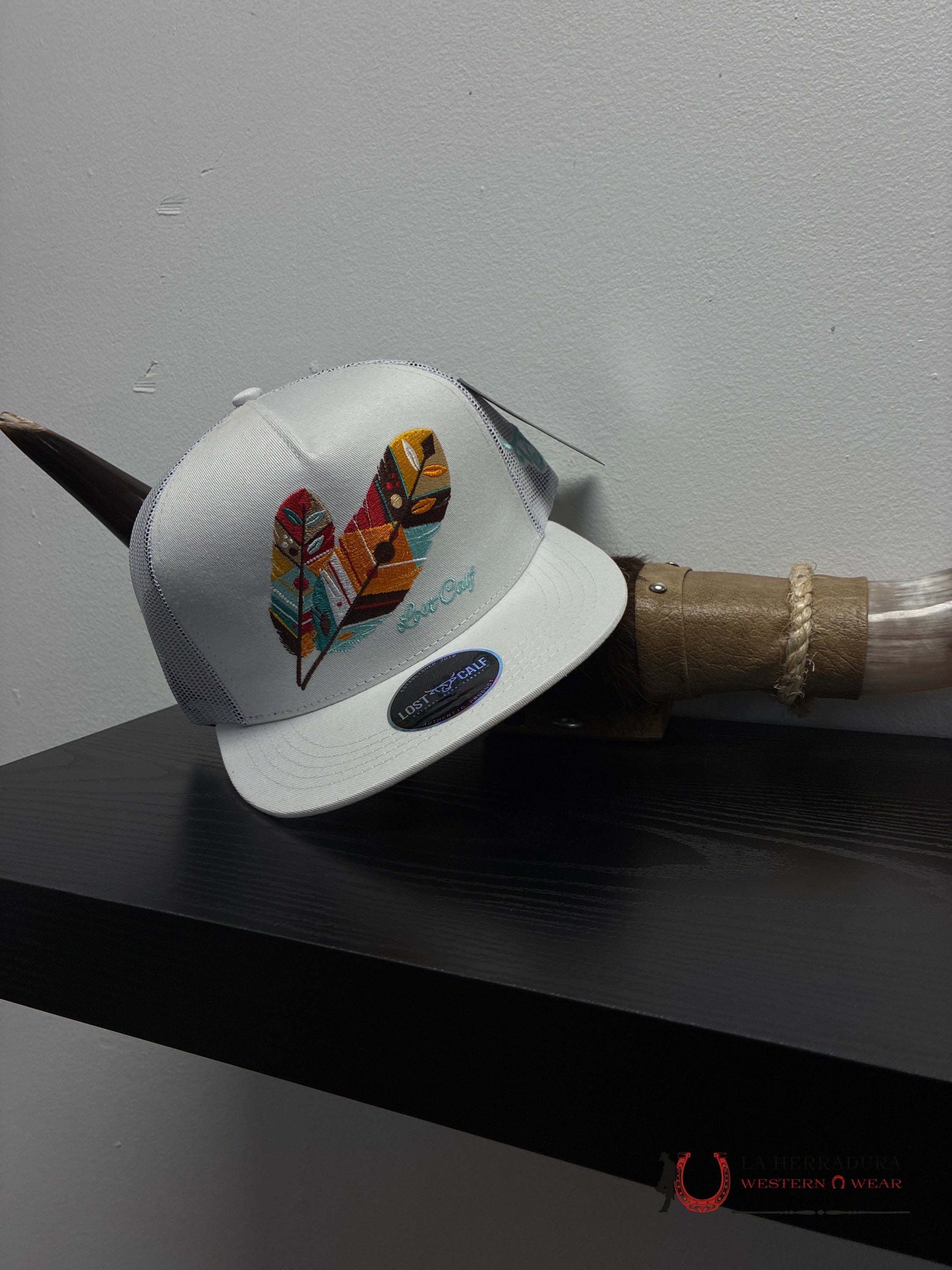 LOST CALF WHITE Style 1.1 LIGHT BLUE LEAF CAPS MENS GORRAS HOMBRES