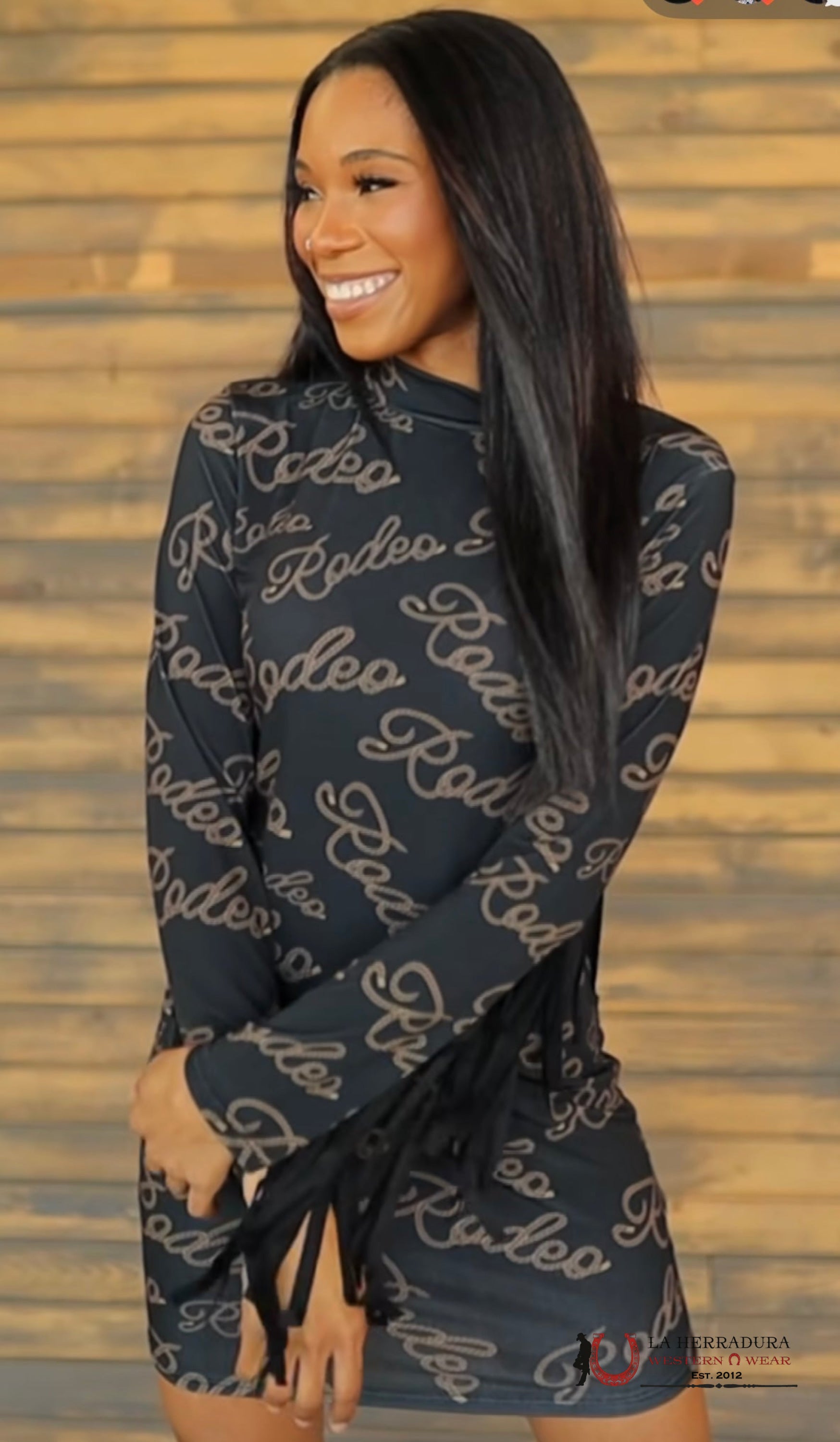 Lucky And Blessed Black Long Sleeve With Fringe Dress ROPA MUJERES
