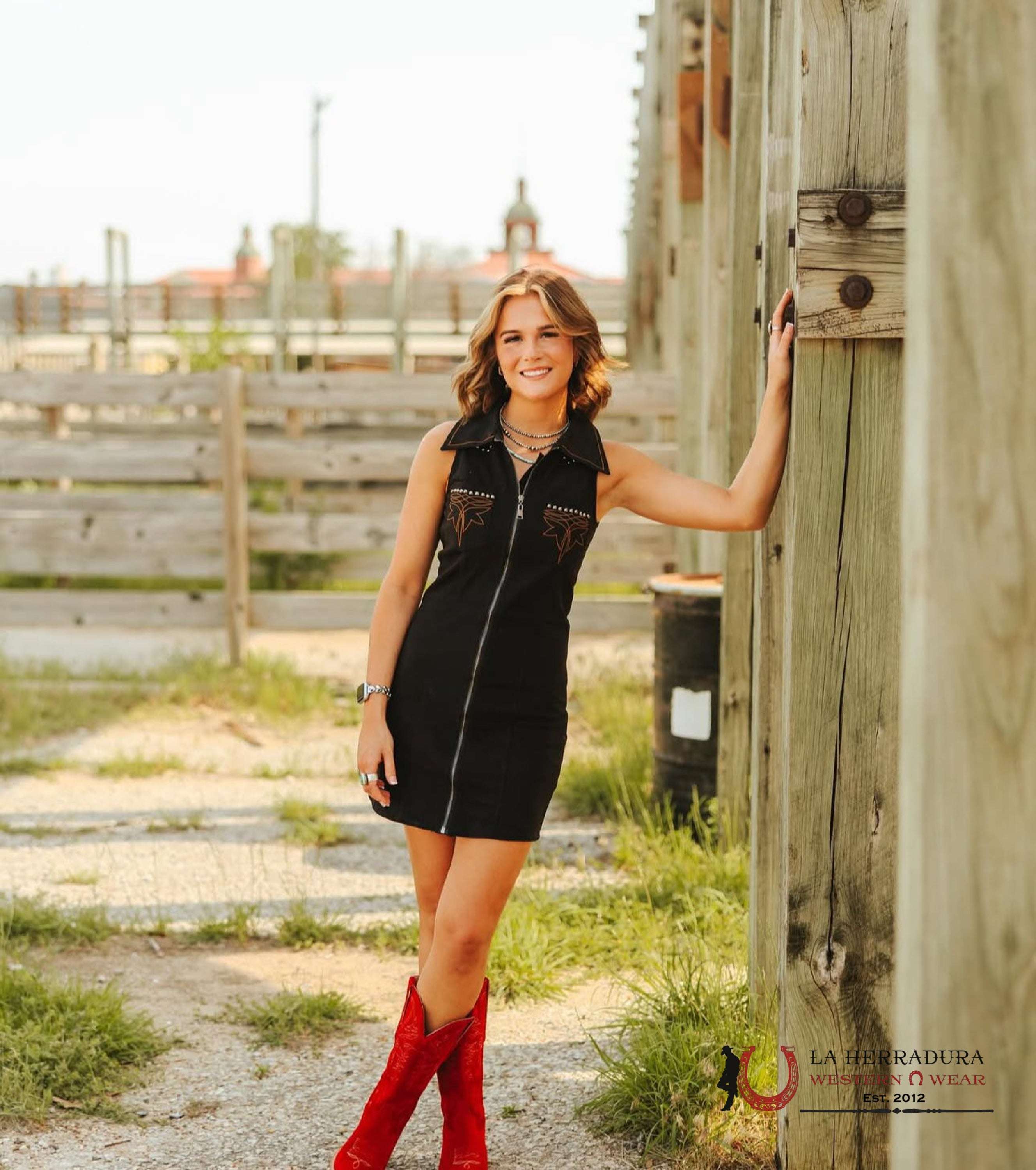 Lucky And Blessed Black Zip up Dress ROPA MUJERES